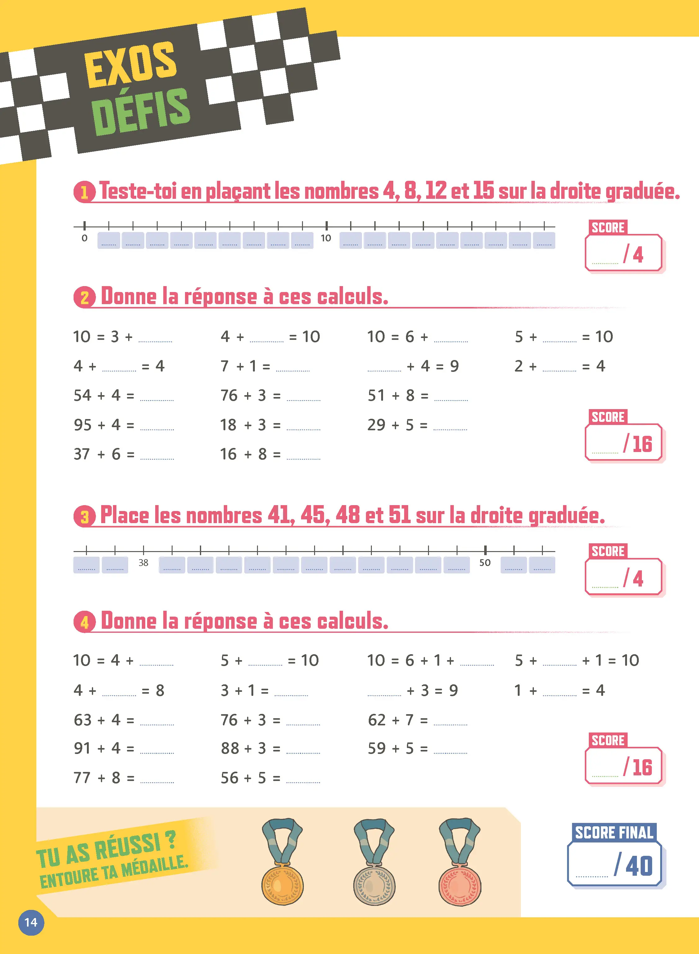 Calcul Mental CE1 - 7-8 ans - Cahier d'exercices progressifs avec additions et soustractions  - Cahier d'exercices - 9782095048235 - page intérieure 004