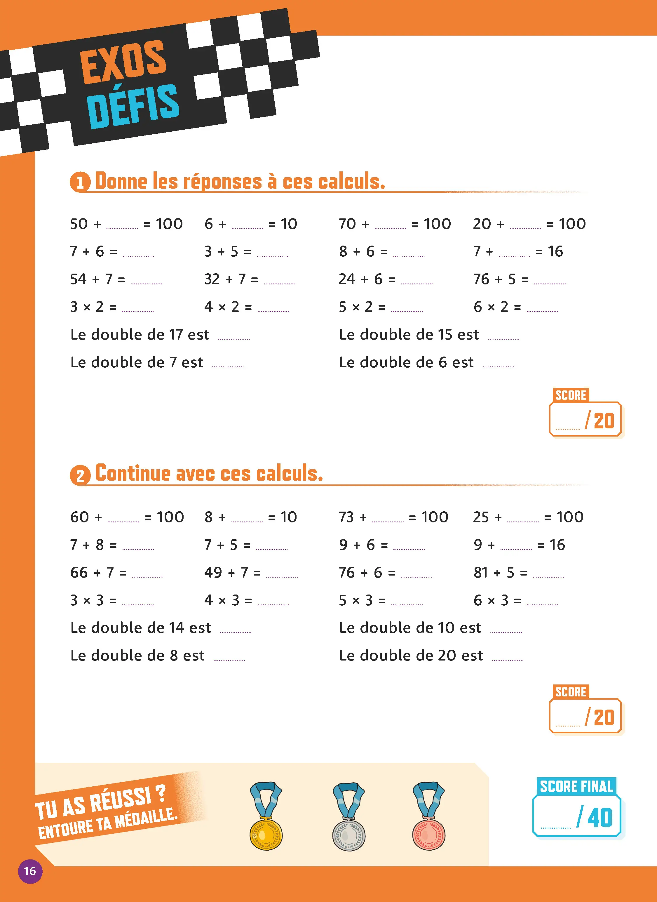 Calcul Mental CE2 8-9 ans - Cahier d'exercices progressifs avec tables de multiplication - Cahier d'exercices - 9782095048242 - page intérieure 004