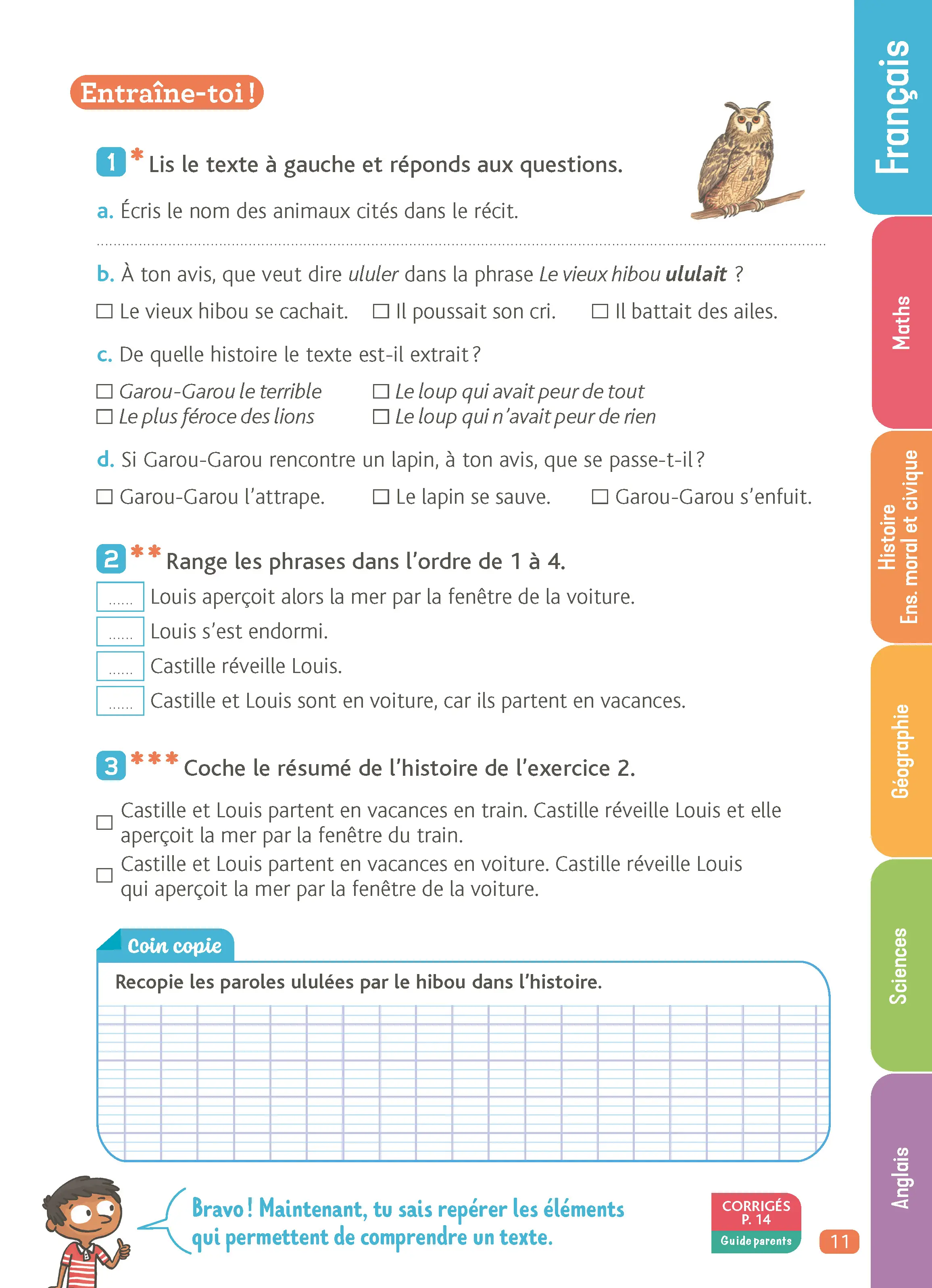 Je Comprends Tout CE1 - Tout le programme du CE1 avec ardoise effaçable - Français, Maths, Sciences, Histoire, Géographie, Anglais - Méthodes, exercices progressifs et corrigés détachables pour parent - Tout-en-un - 9782095048785 - page intérieure 004
