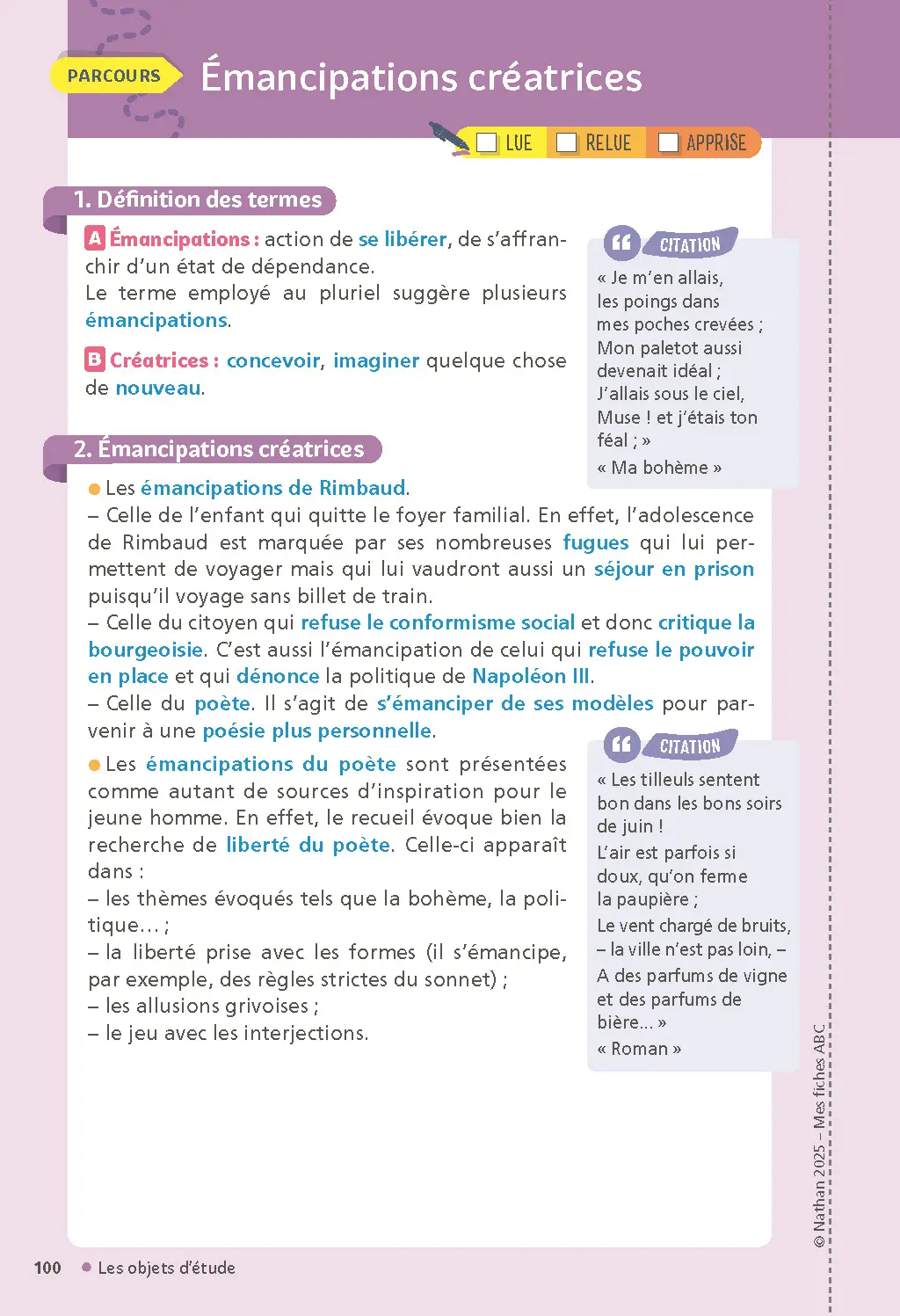 Français 1re - Mes fiches pour le BAC Première - BAC 2026 - Fiches - 9782095048860 - page intérieure 004