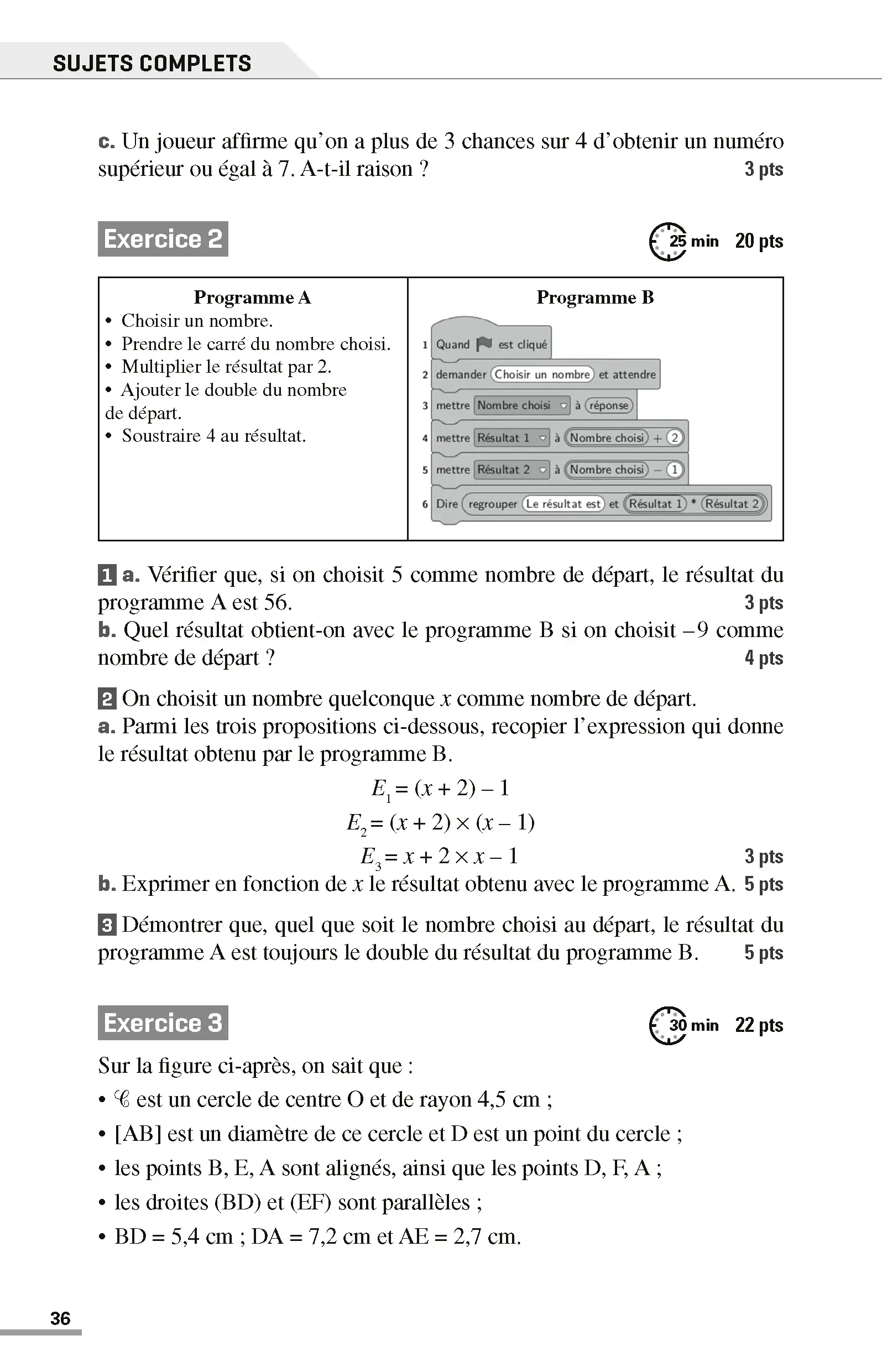 Annales ABC du Brevet 2026 - Maths 3e - Sujets non corrigés + fiches de révisions - Livre parascolaire - 9782095050214 - page intérieure 004