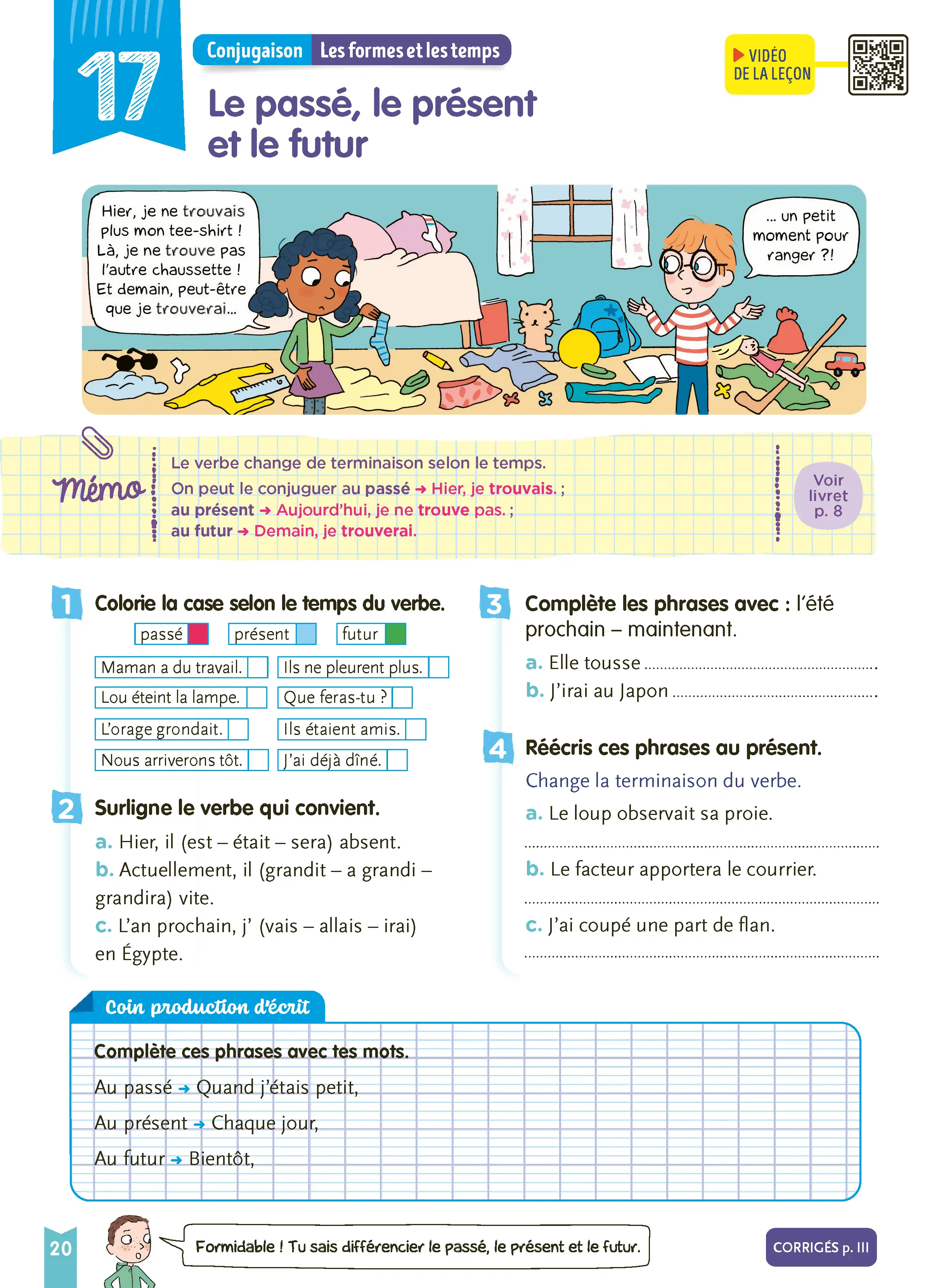 Je comprends tout - Français CE1 7-8 ans - Cahier d'exercices complet avec 300 exercices et leçons en BD  - Tout-en-un - 9782095054175 - page intérieure 004