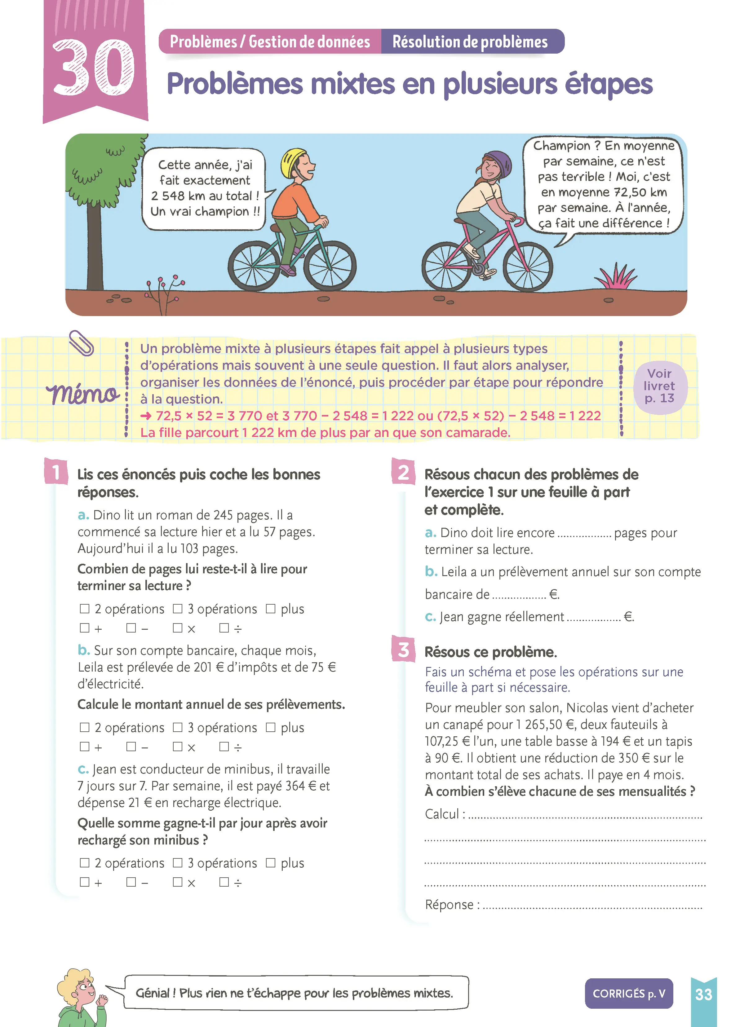 Maths CM2 : Je comprends tout | Cahier d'entraînement 10-11 ans : 300 exercices, leçons illustrées, vidéos, mémos, corrigés | Nouveau programme - Cahier d'exercices - 9782095057411 - page intérieure 004