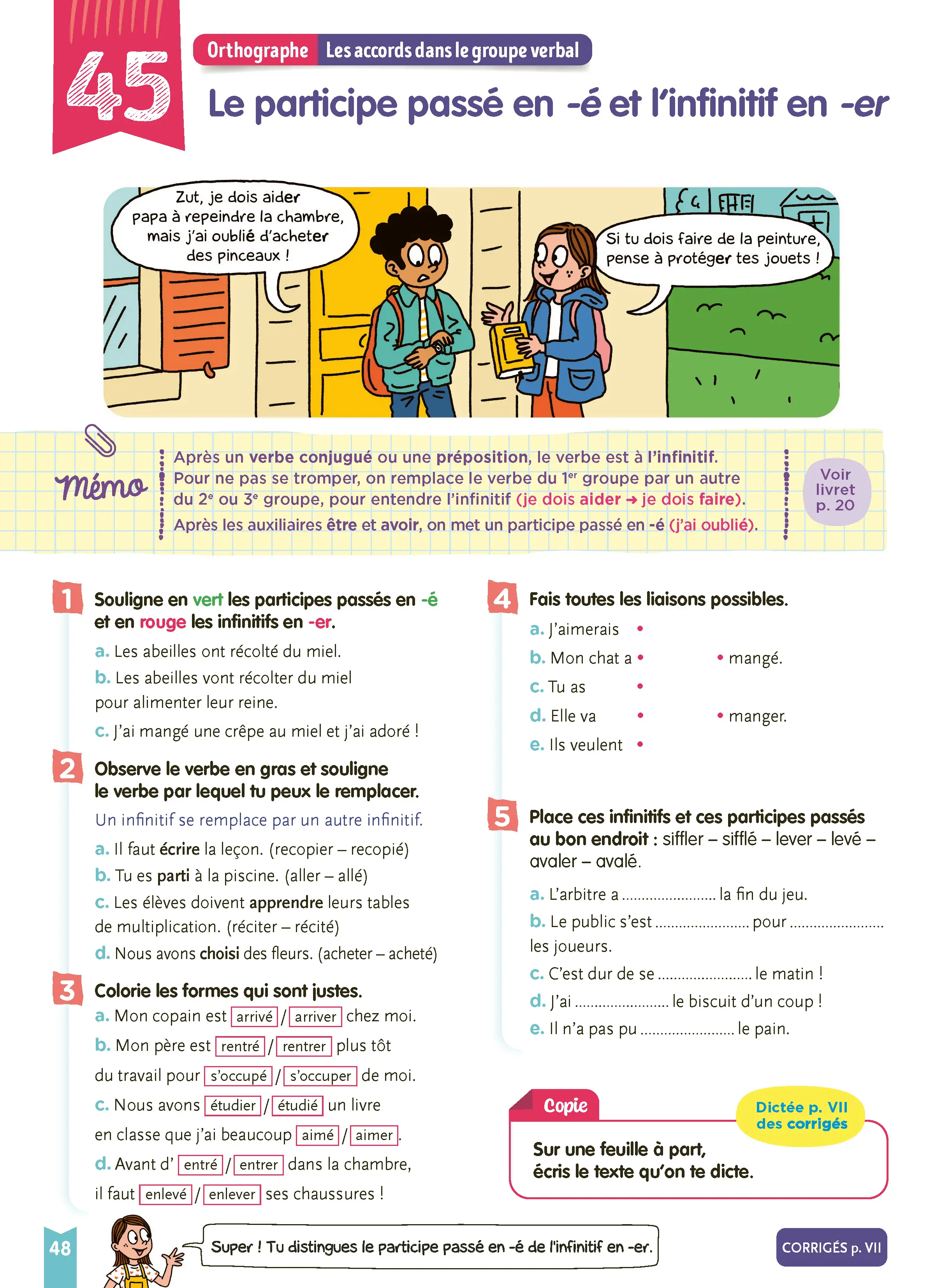 Je Comprends Tout - Français CM1 - 300 exercices progressifs : Grammaire, Conjugaison, Orthographe, Vocabulaire - Leçons en BD et vidéos + Corrigés détachables - Tout-en-un - 9782095057428 - page intérieure 004