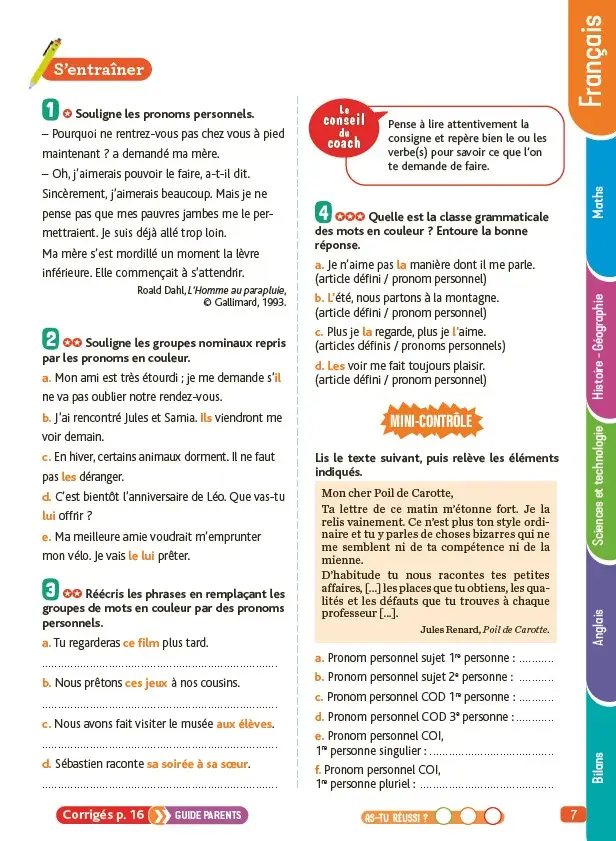 Je Comprends Tout ! 6e - Toutes les matières pour réussir son année de 6e - Cours, méthodes, exercices progressifs - Guide parents inclus - Tout-en-un - 9782095057442 - page intérieure 004