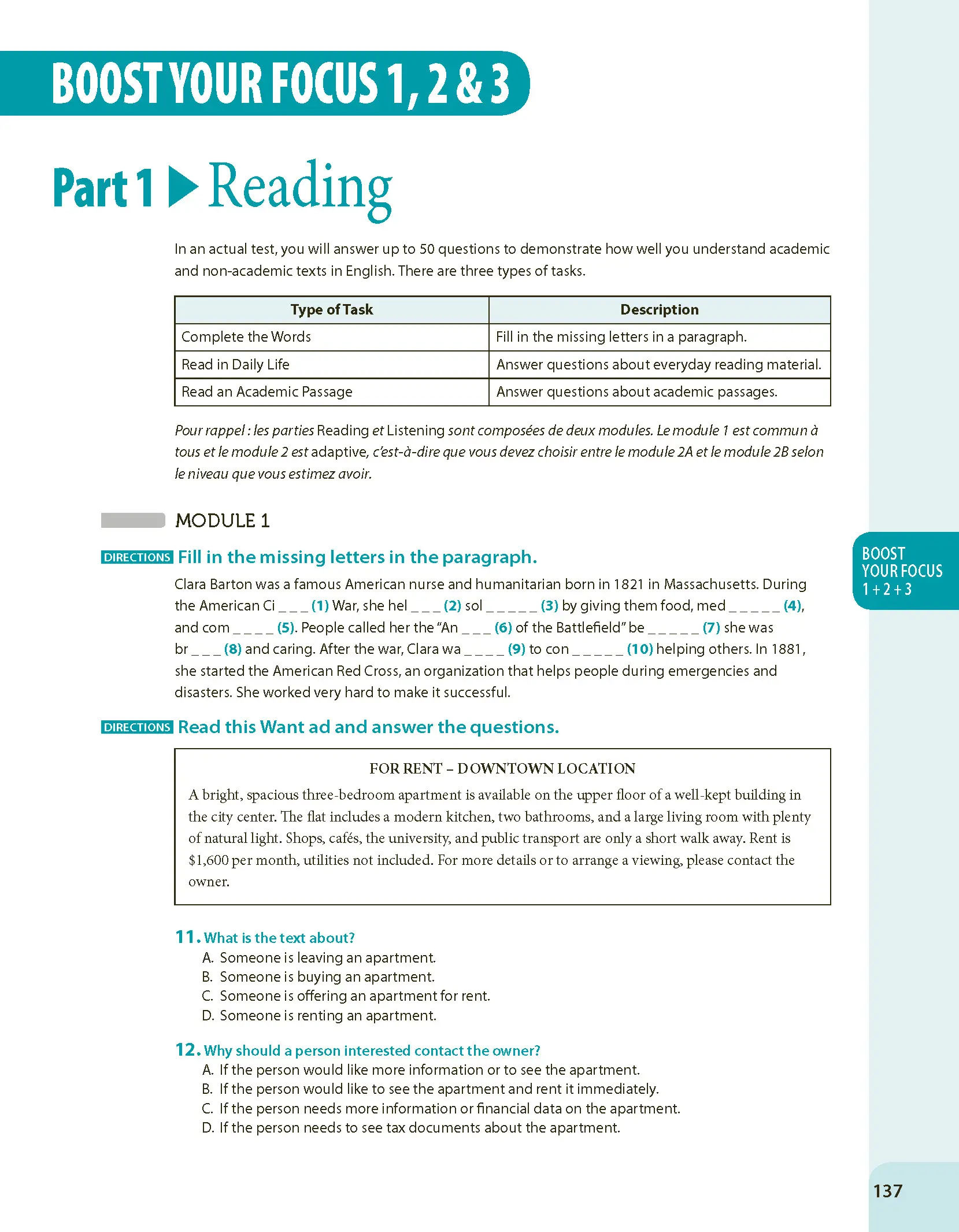 TOEFL IBT® 2026 - L'Intégrale Pour Tous - Préparation Complète Test Officiel - 2 Tests Blancs Corrigés + 3 Tests Fractionnés + Vocabulaire + Audio - Livre - 9782095062019 - page intérieure 004