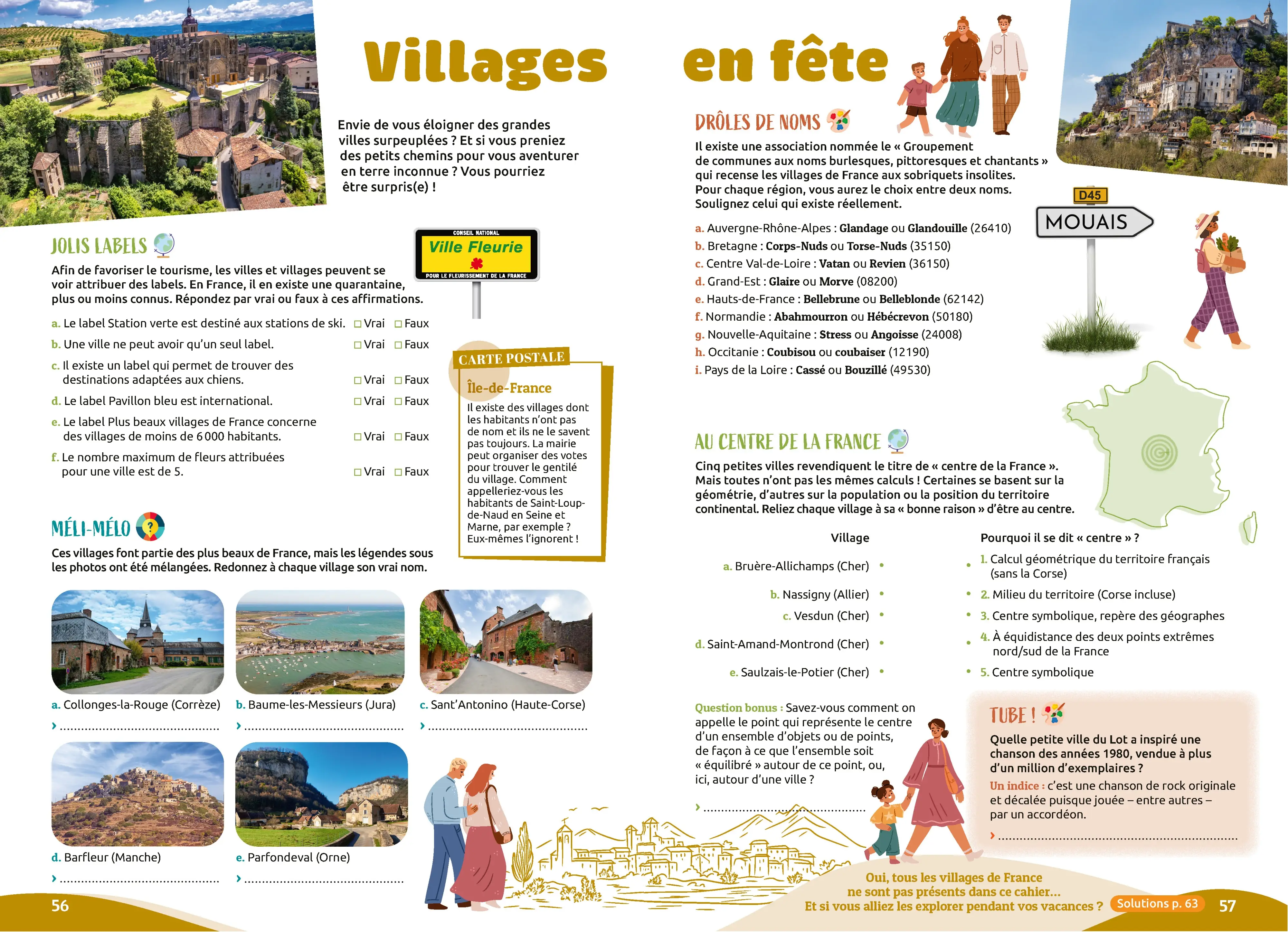 Cahier de vacances adultes 2026 - Spécial Vacances en France - 130 exos, jeux et quiz pour s'évader et se cultiver sans prendre l'avion - Cahier de vacances - 9782095064310 - page intérieure 004