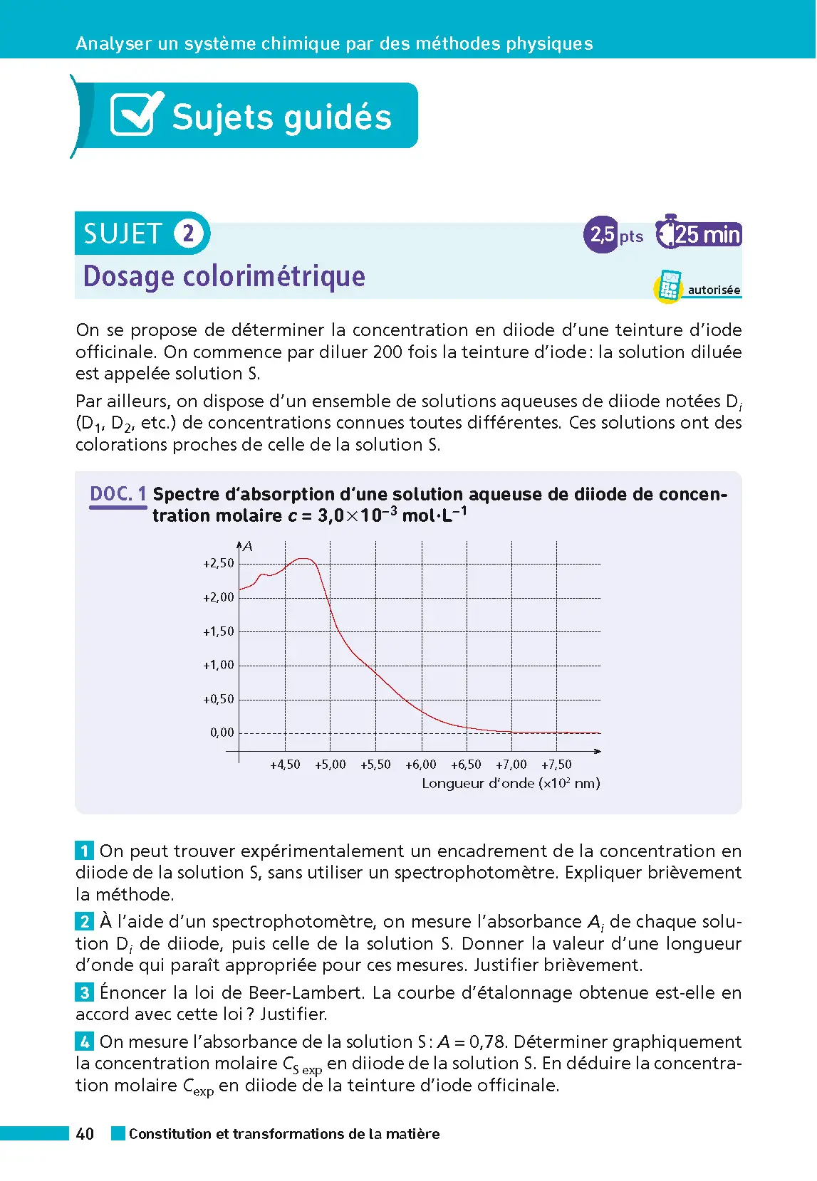 Annales ABC du BAC 2026 - Physique-Chimie Tle - Sujets et corrigés - Enseignement de spécialité Terminale - Epreuve finale - Livre parascolaire - 9782095050306 - page intérieure 005