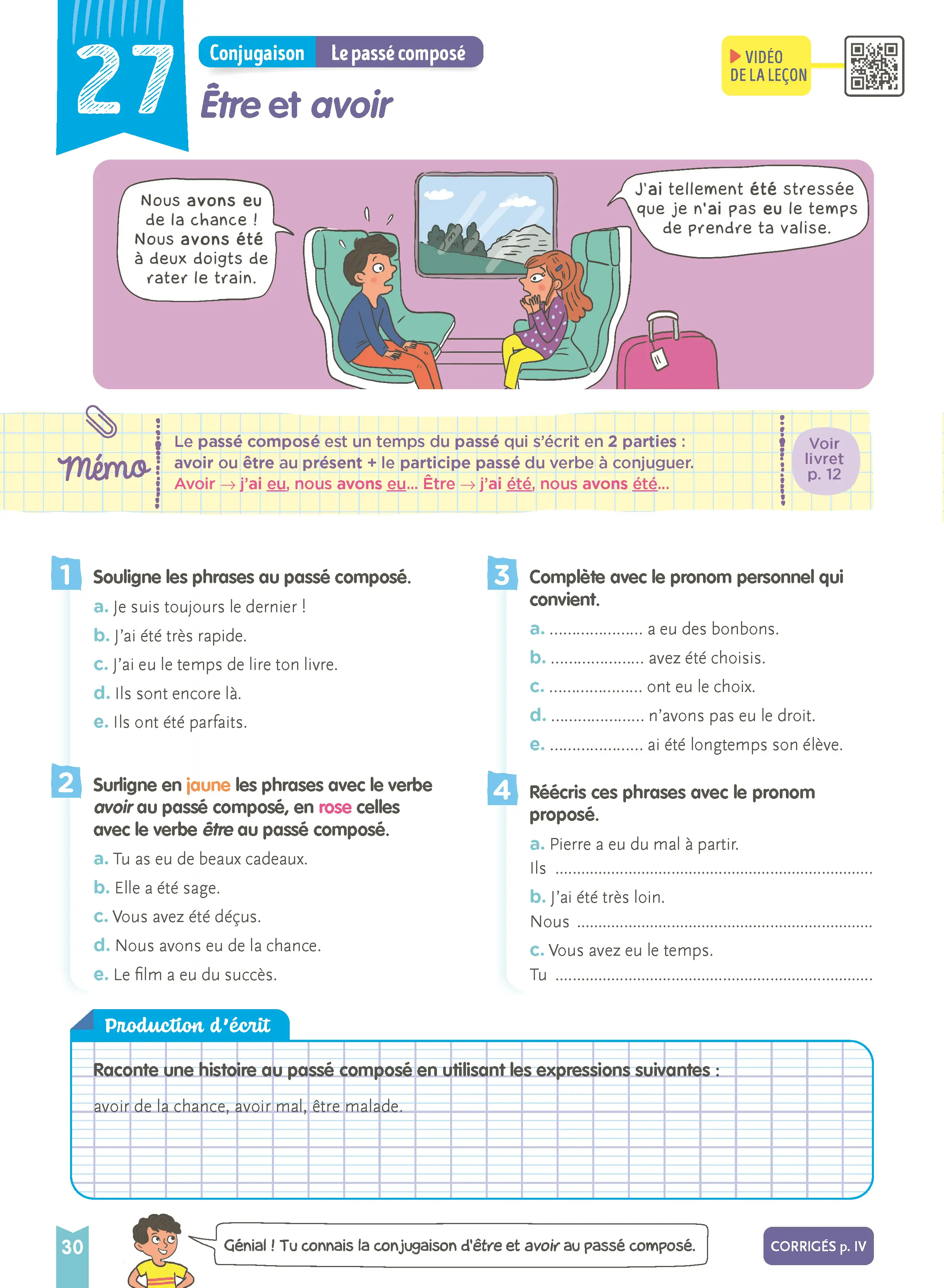 Je comprends tout - Français CE2 8-9 ans - Cahier d'exercices complet avec 300 exercices et vidéos pédagogiques  - Tout-en-un - 9782095054182 - page intérieure 005
