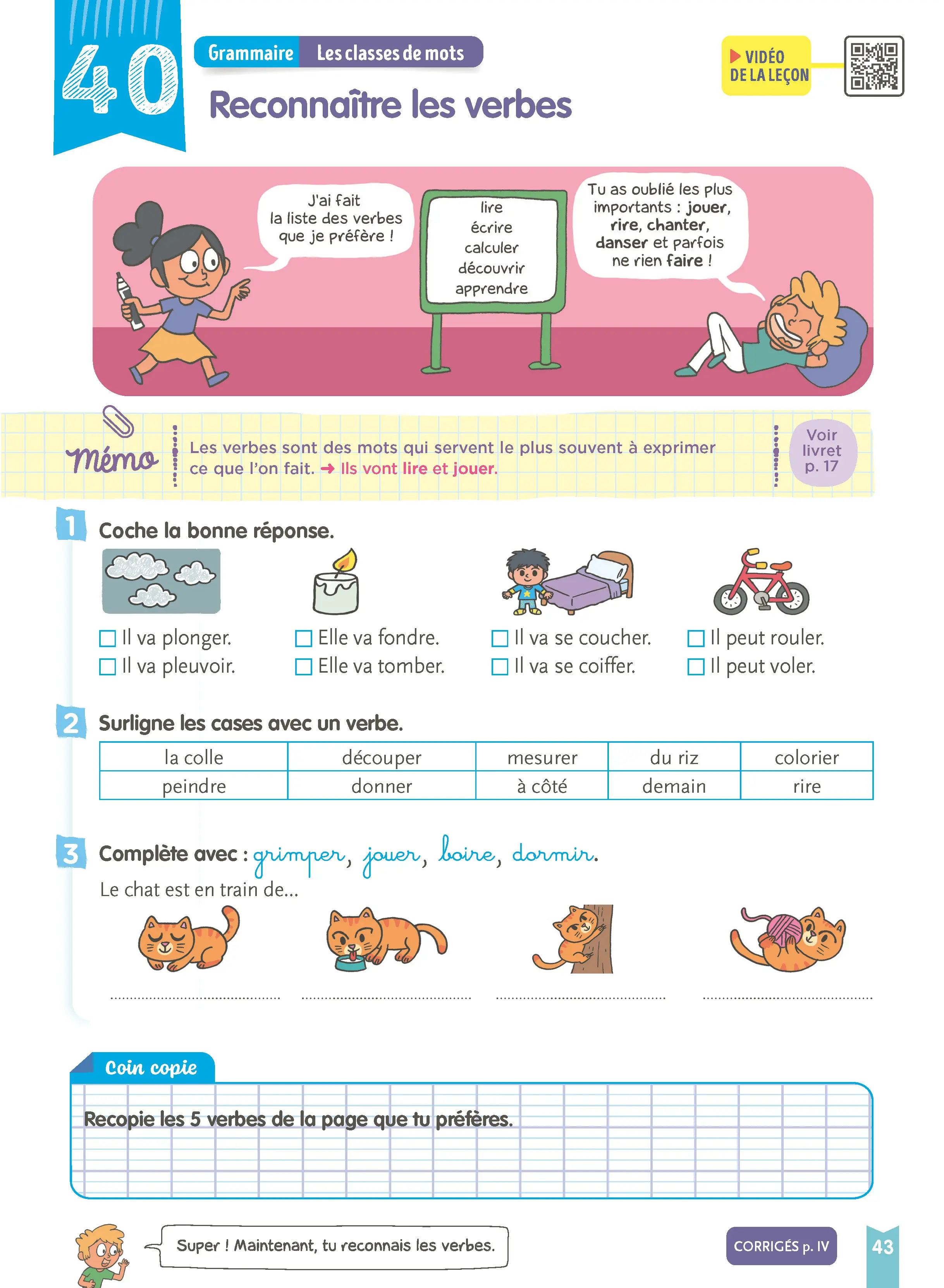 Je comprends tout - Français CP 6-7 ans - Cahier d'exercices complet avec 200 exercices, leçons en BD et vidéos - Tout-en-un - 9782095055226 - page intérieure 005