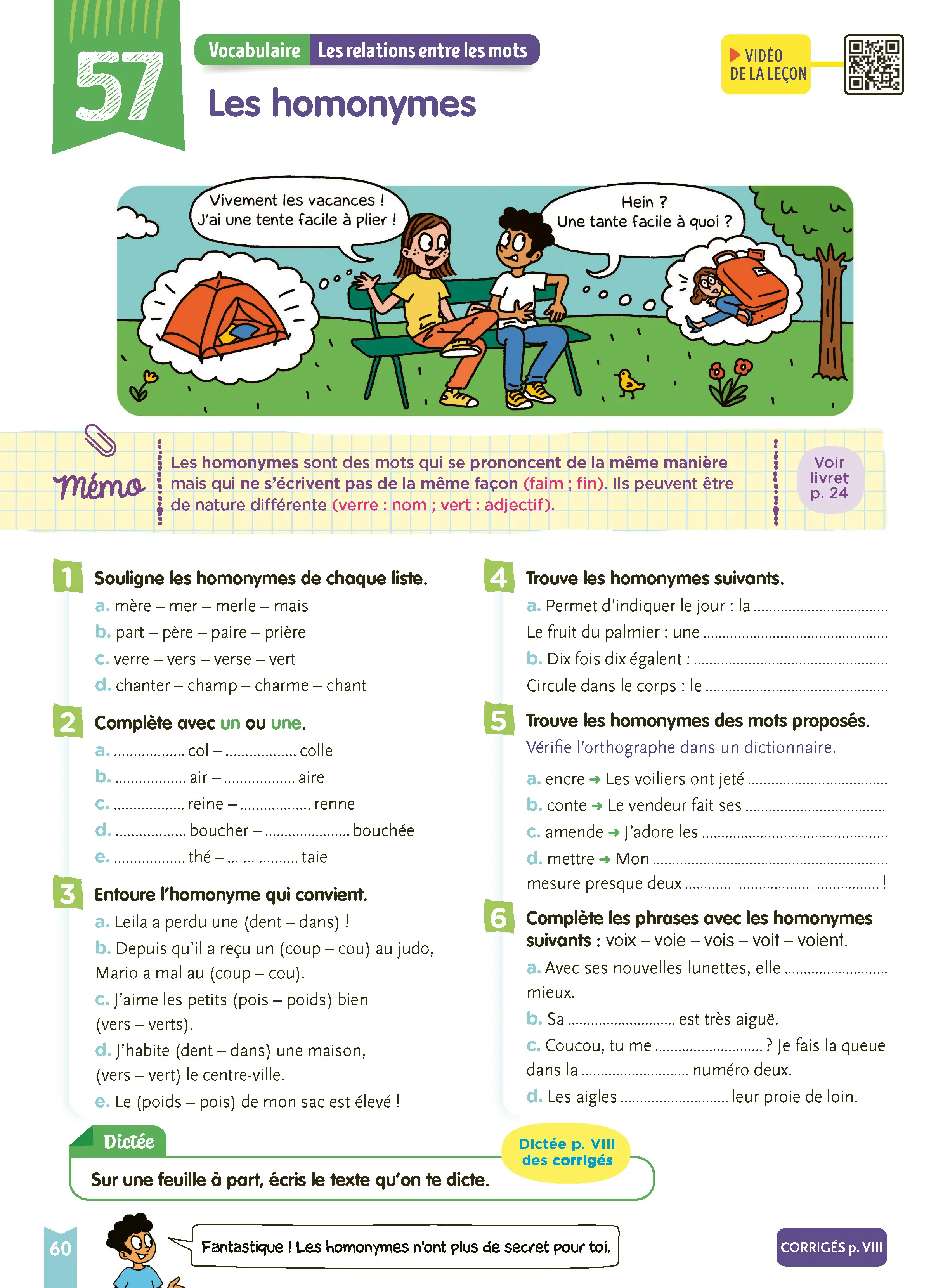 Je Comprends Tout - Français CM1 - 300 exercices progressifs : Grammaire, Conjugaison, Orthographe, Vocabulaire - Leçons en BD et vidéos + Corrigés détachables - Tout-en-un - 9782095057428 - page intérieure 005