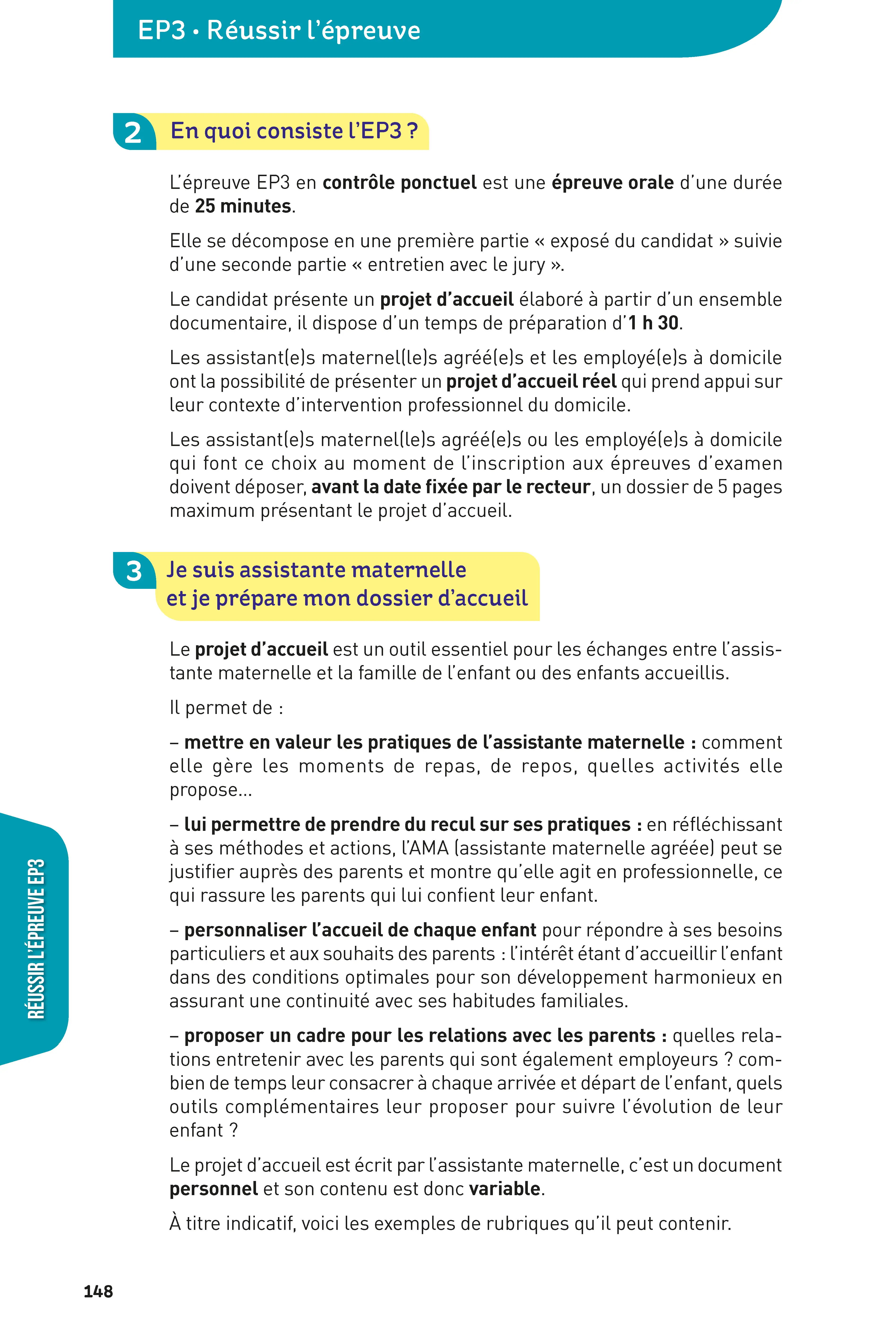 Réussir le CAP AEPE 2027-2028 - Annales Corrigées | Sujets officiels corrigés, préparation oral et écrit, EP1 EP2 EP3 - Annales - 9782095072186 - page intérieure 005