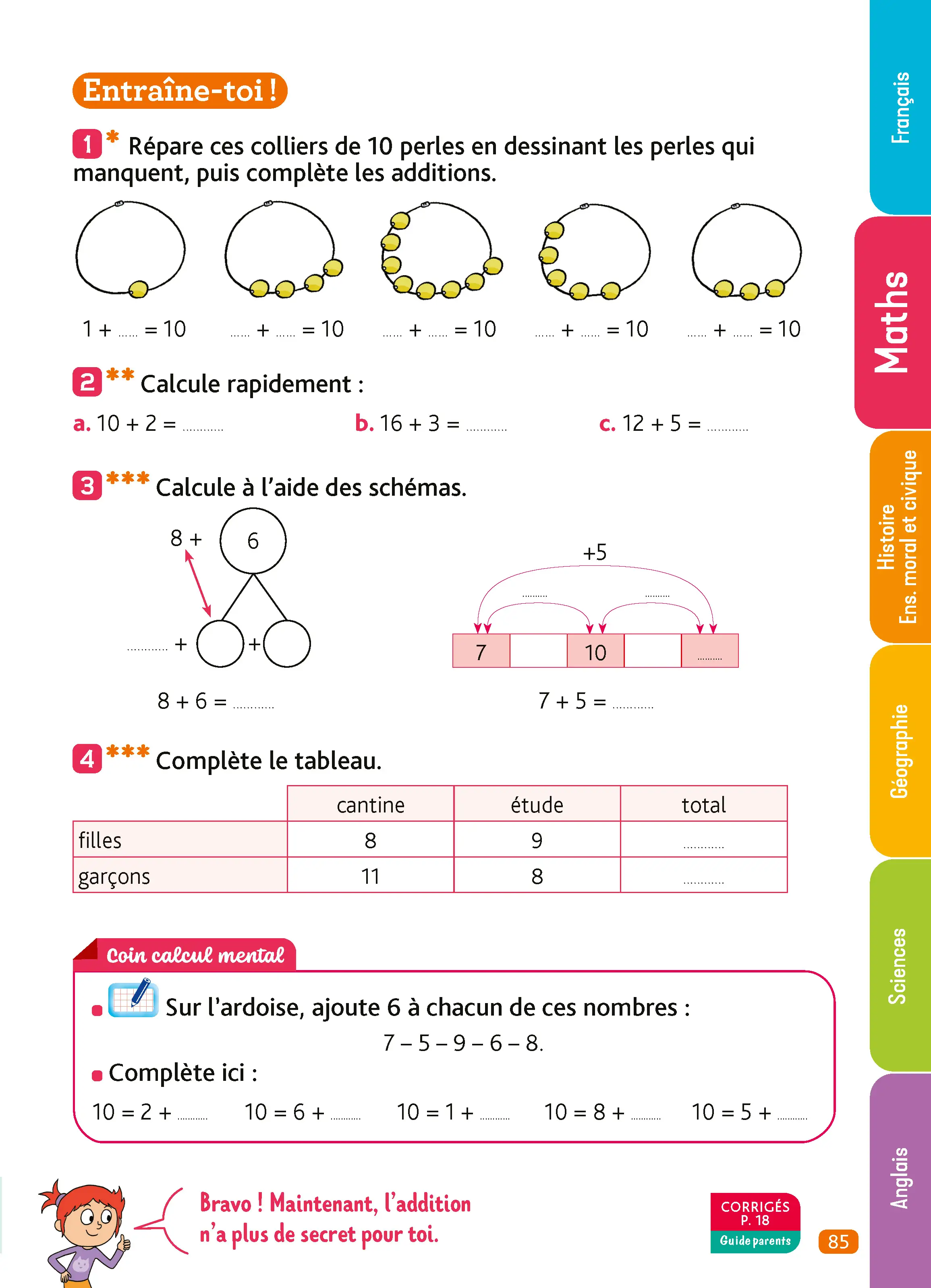  Je Comprends Tout CP - Tout-en-un (cours + exercices) pour réviser tout le programme du CP Français, Maths, Sciences, Histoire, Géographie, Anglais + Ardoise effaçable - Guide parents inclus - Tout-en-un - 9782095048761 - page intérieure 006