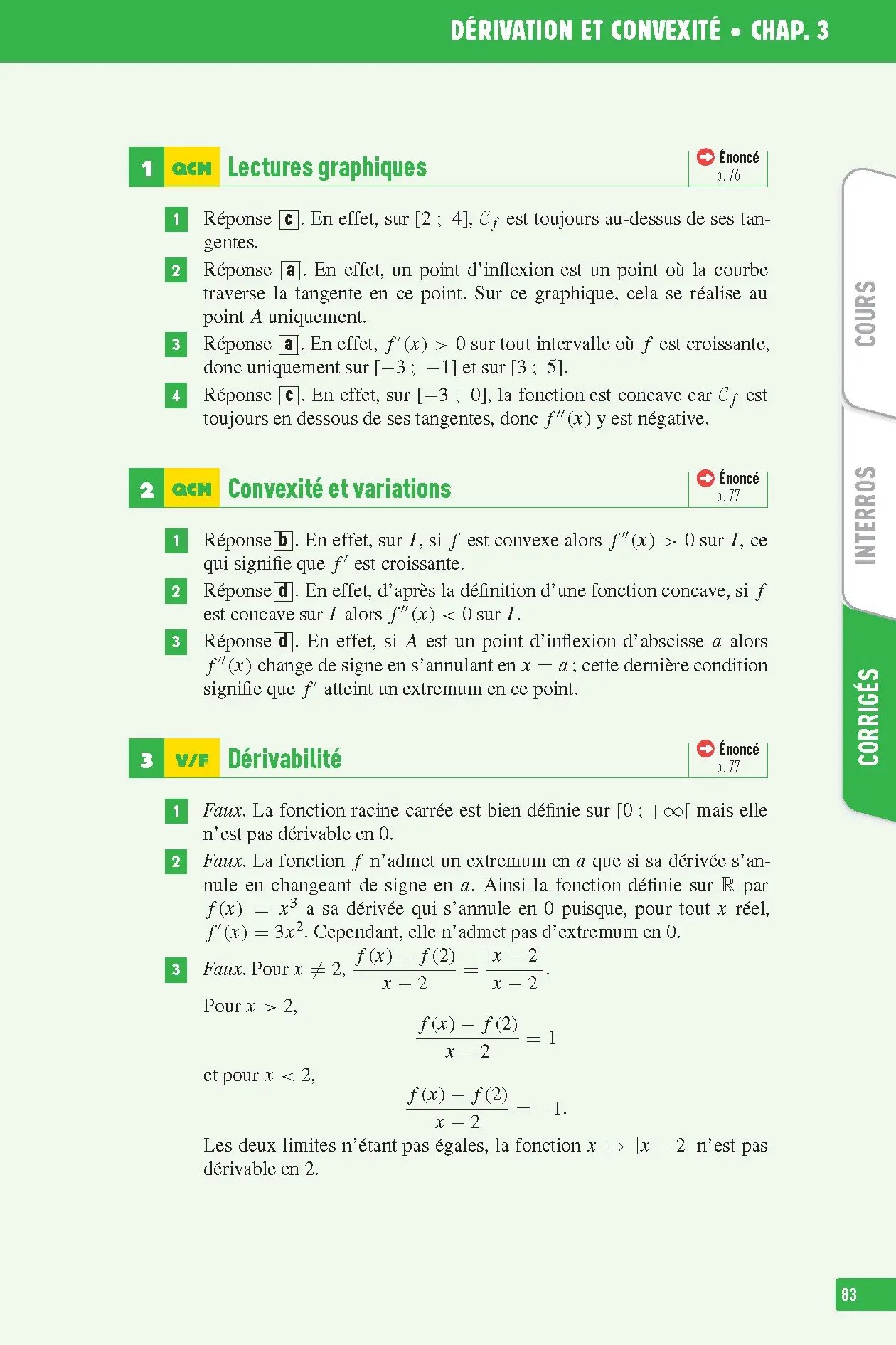 Maths Spécialité + Maths expertes Terminale - Bac 2027 - Interros des lycées Tle - Les vrais exos du BAC - + de 100 exercices avec corrigés détaillés - Livre de cours, méthode et exercices - 9782095065409 - page intérieure 006