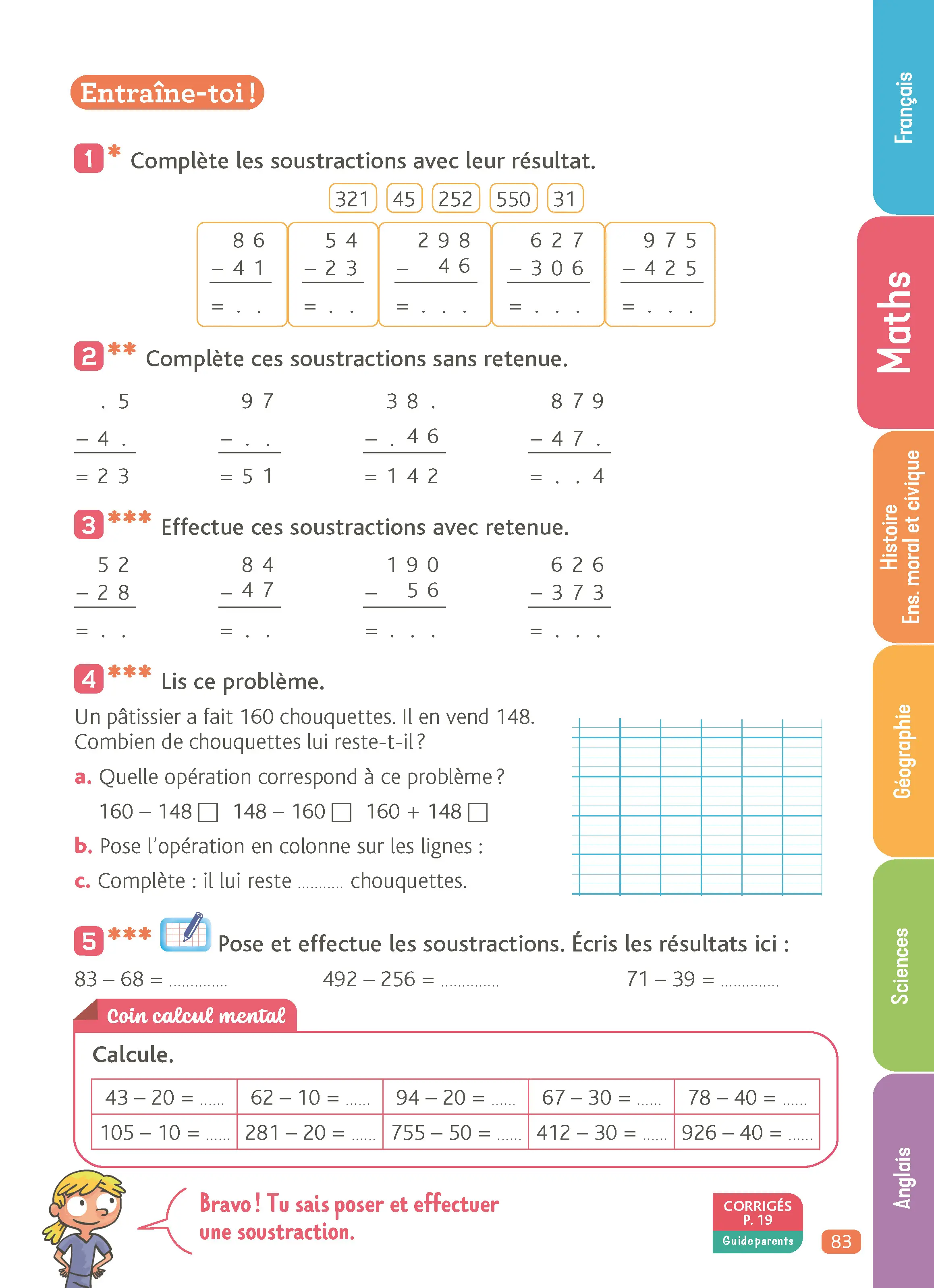 Je Comprends Tout CE1 - Tout le programme du CE1 avec ardoise effaçable - Français, Maths, Sciences, Histoire, Géographie, Anglais - Méthodes, exercices progressifs et corrigés détachables pour parent - Tout-en-un - 9782095048785 - page intérieure 007