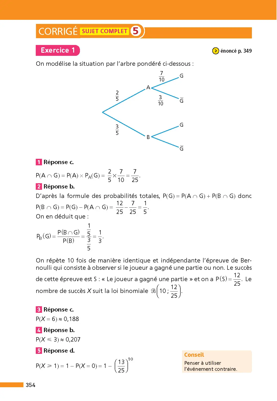 Annales ABC du BAC 2026 - Maths Tle - Sujets et corrigés - Enseignement de spécialité Terminale - Epreuve finale - Corrigé - Livre parascolaire - 9782095050283 - page intérieure 007