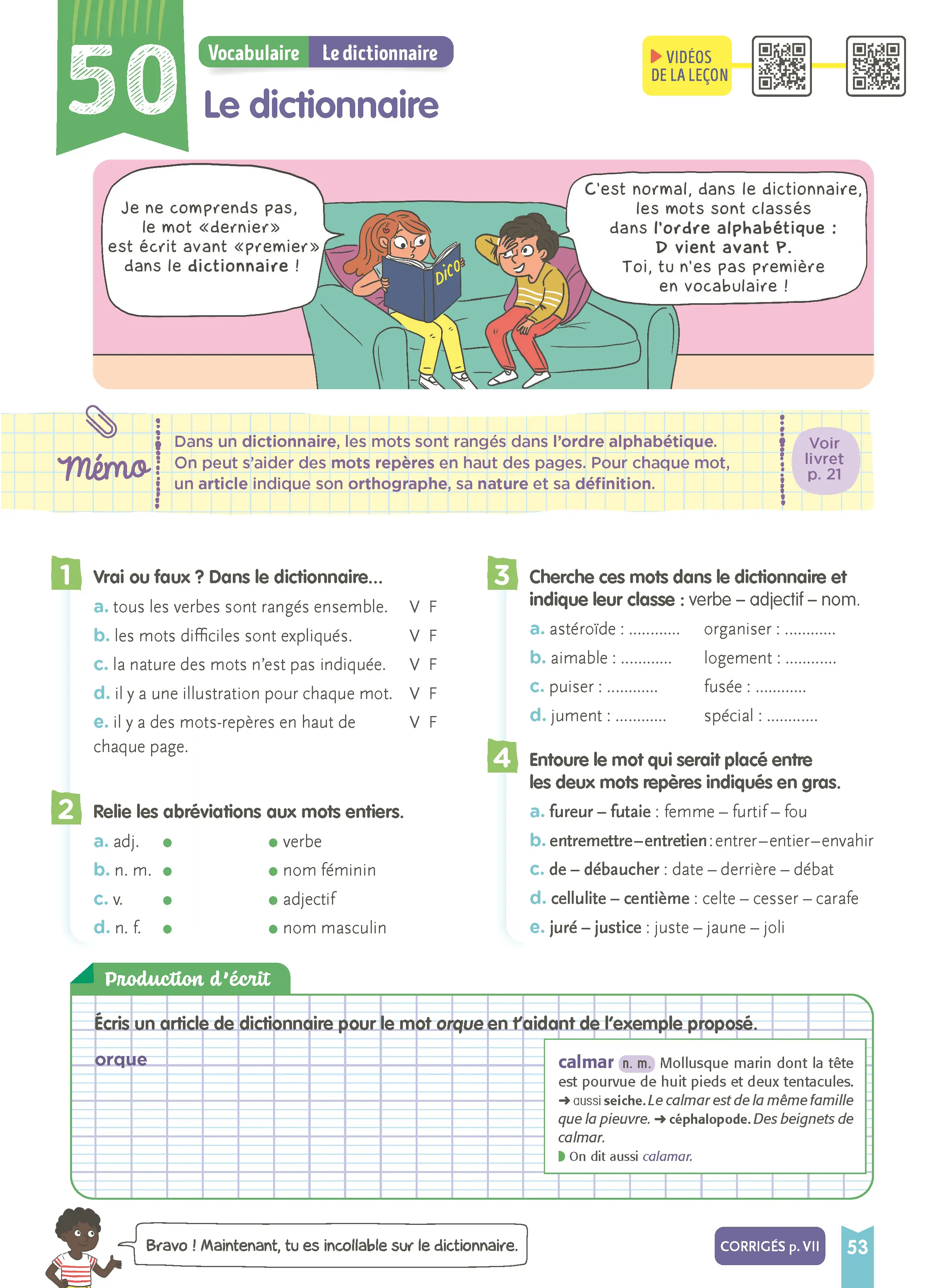 Je comprends tout - Français CE2 8-9 ans - Cahier d'exercices complet avec 300 exercices et vidéos pédagogiques  - Tout-en-un - 9782095054182 - page intérieure 007