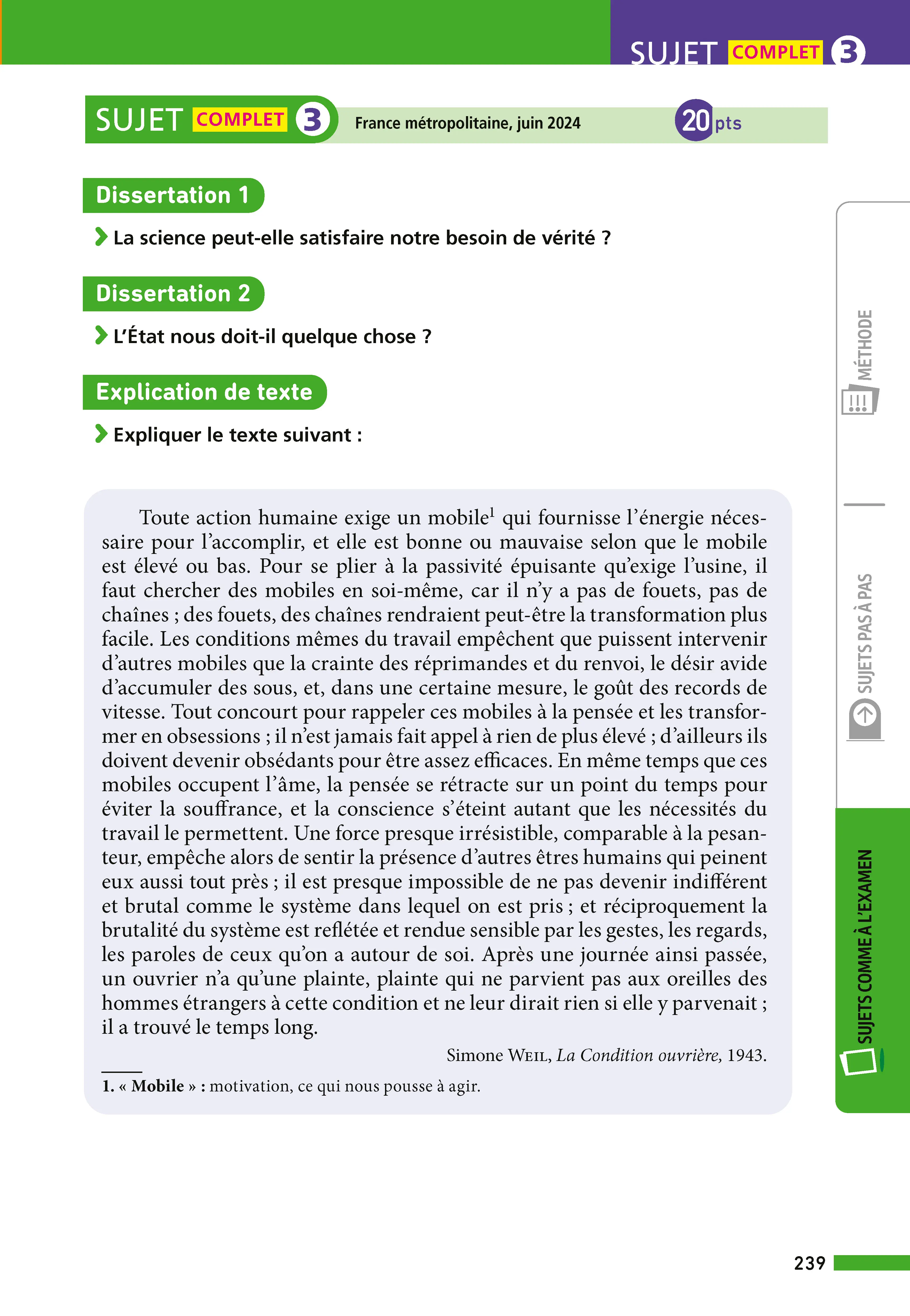 Annales ABC du BAC 2027 - Philosophie Terminale - 48 sujets corrigés, fiches de révision et méthode pour réussir l'épreuve finale - Annales - 9782095065041 - page intérieure 007