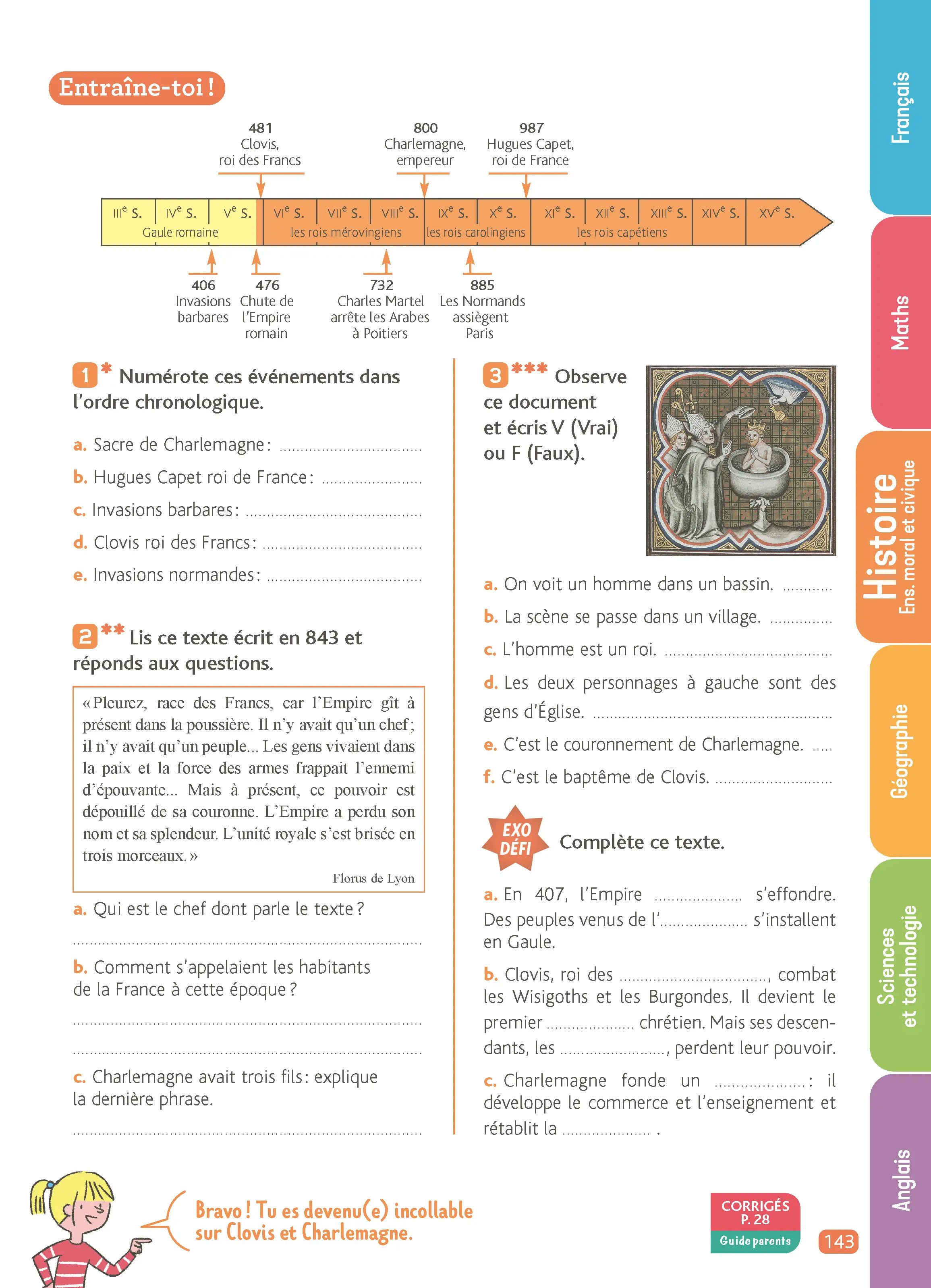 Je Comprends Tout CM1 -  Tout le programme scolaire : Français, Maths, Histoire, Géographie, Sciences et technologie, Anglais - Cahier de révision avec corrigés détachables et Guide parents - Tout-en-un - 9782095048815 - page intérieure 008