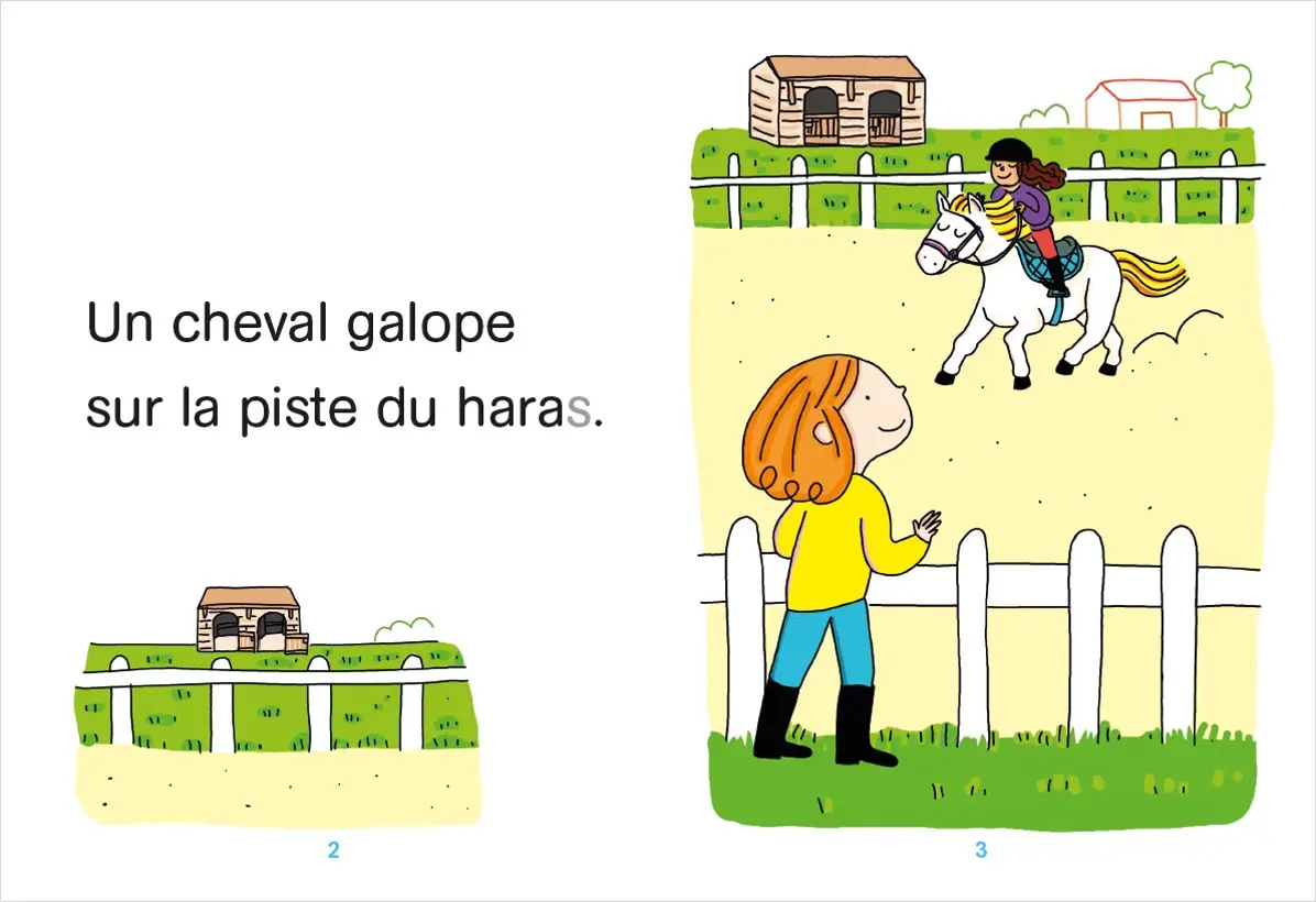 Regarde je lis avec Noé et Mila - Lecture CP - Niveau 1 - Mila et le petit cheval - Dès 5 ans - Roman - 9782091933788 - page-interieure 01