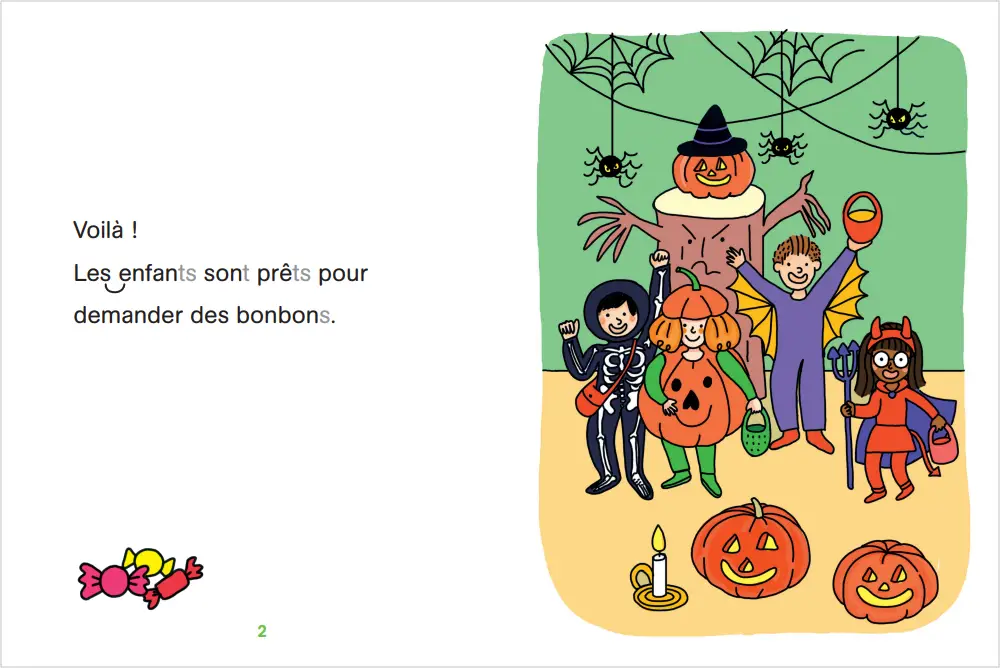 Regarde je lis, avec Mila et Noé - Une histoire à lire tout seul -  Le château d'Halloween Niveau 3 - Dès 5 ans - Roman - 9782091935799 - page-intérieure 01