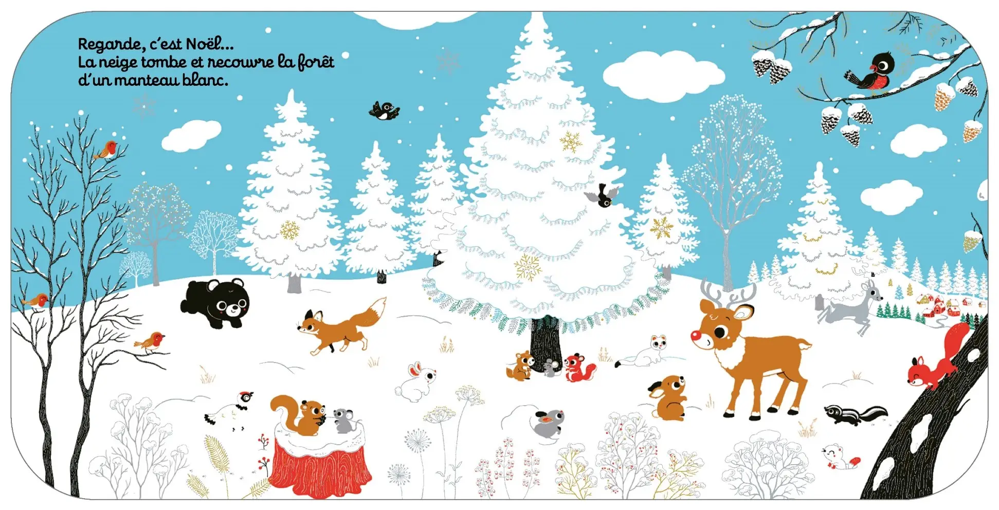 Regarde, c'est Noël ! - Livre d'éveil à toucher pour les bébés, dès 6 mois - Livre d'éveil - 9782092497036 - page-interieure 01