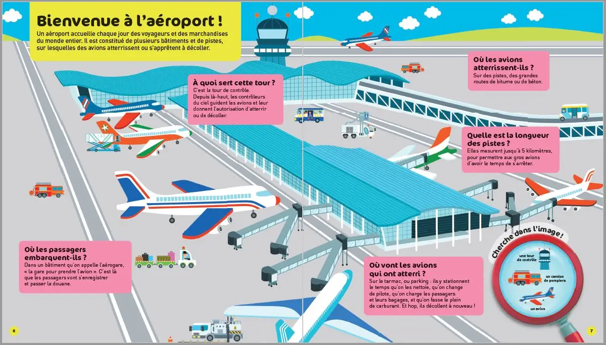 L'aéroport - Questions/Réponses - doc dès 5 ans - Livre documentaire - 9782092564264 - page-intérieure 01