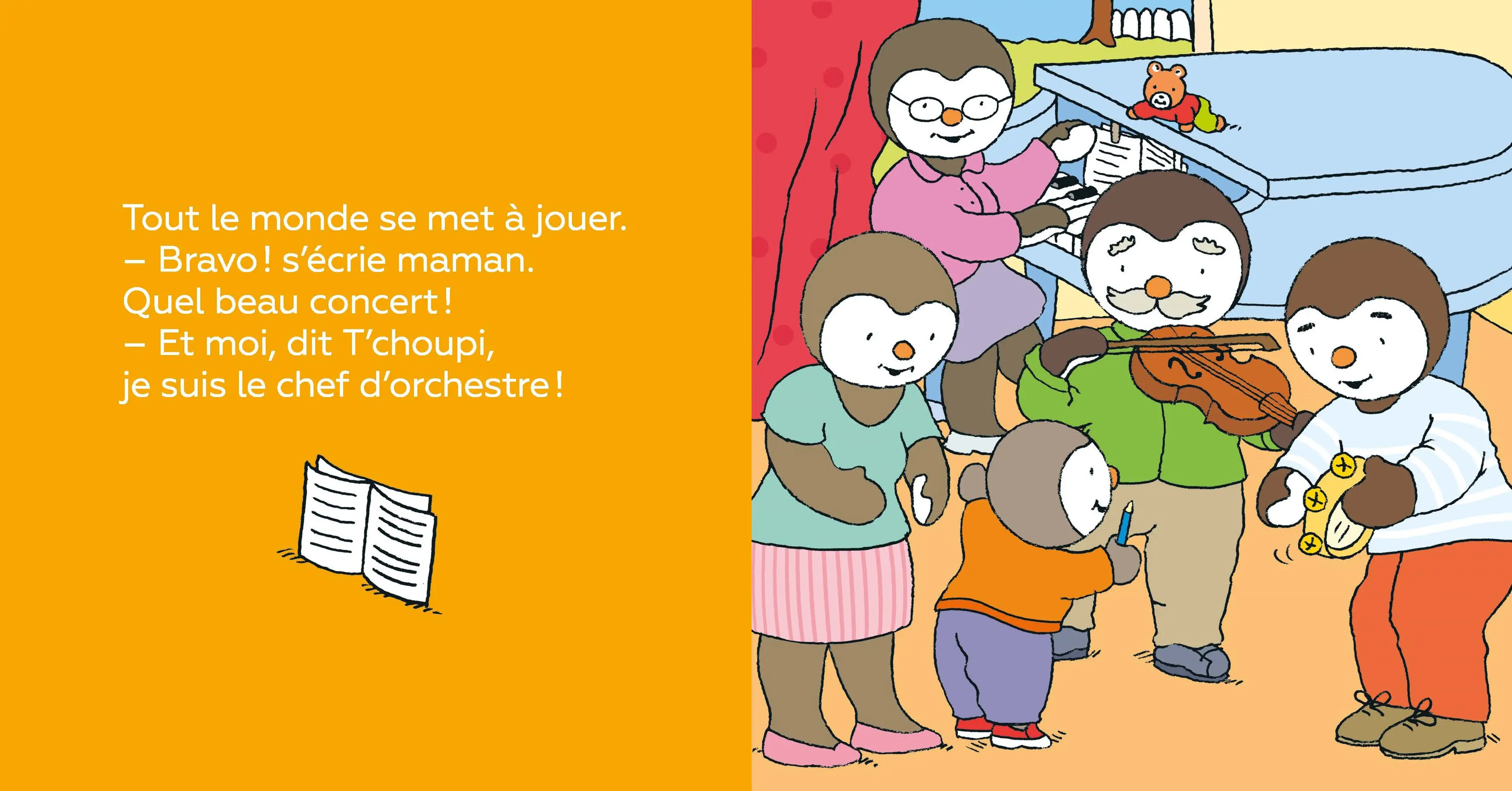 T'choupi joue de la musique - Dès 2 ans  - Album(s) - 9782092570807 - page-interieure 01