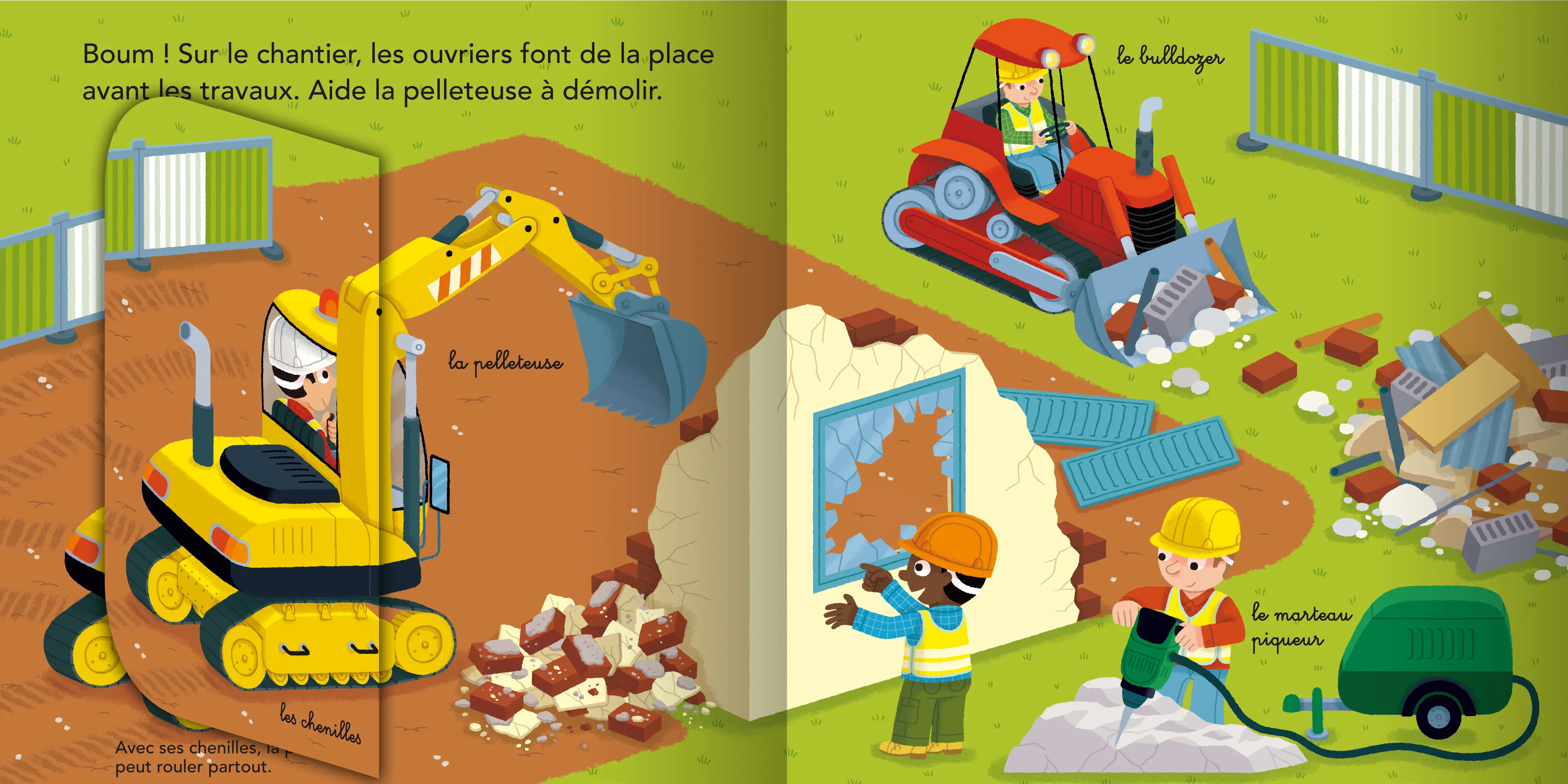 Le Chantier - Kididoc - livre animé dès 2 ans - Livre documentaire - 9782092587713 - page-interieure 01