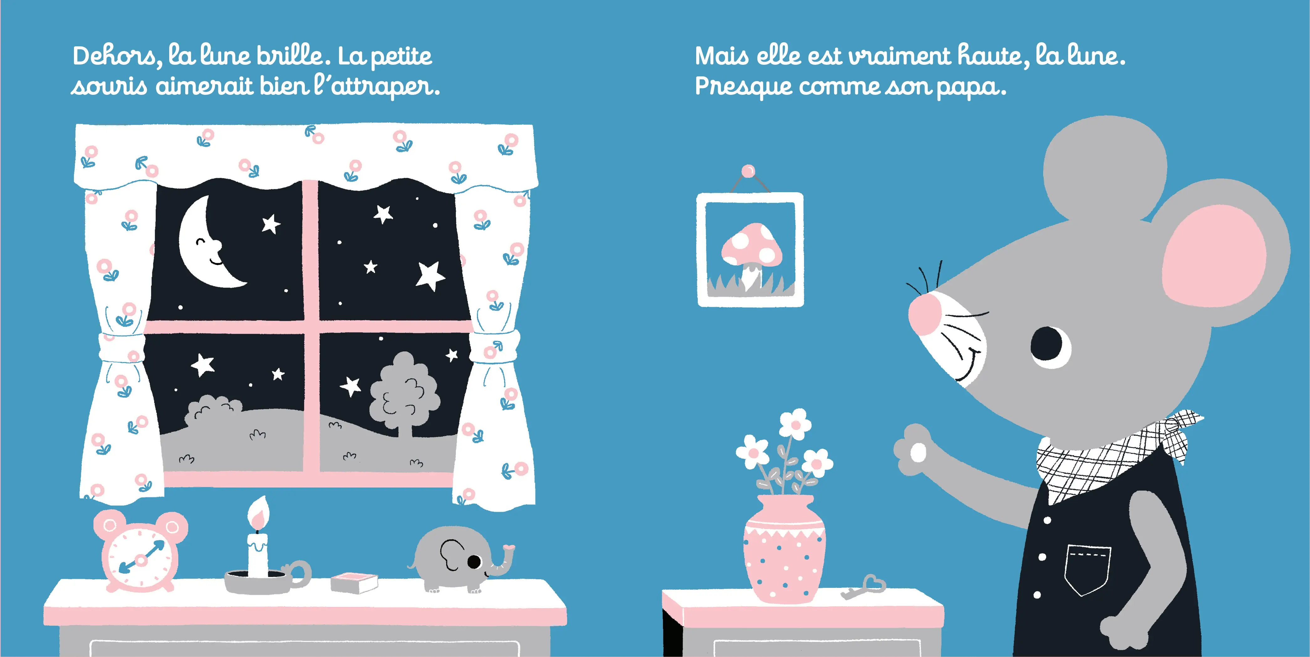 Livre tissu : bonne nuit petite souris - Livre d'éveil - 9782092590140 - page-interieure 01