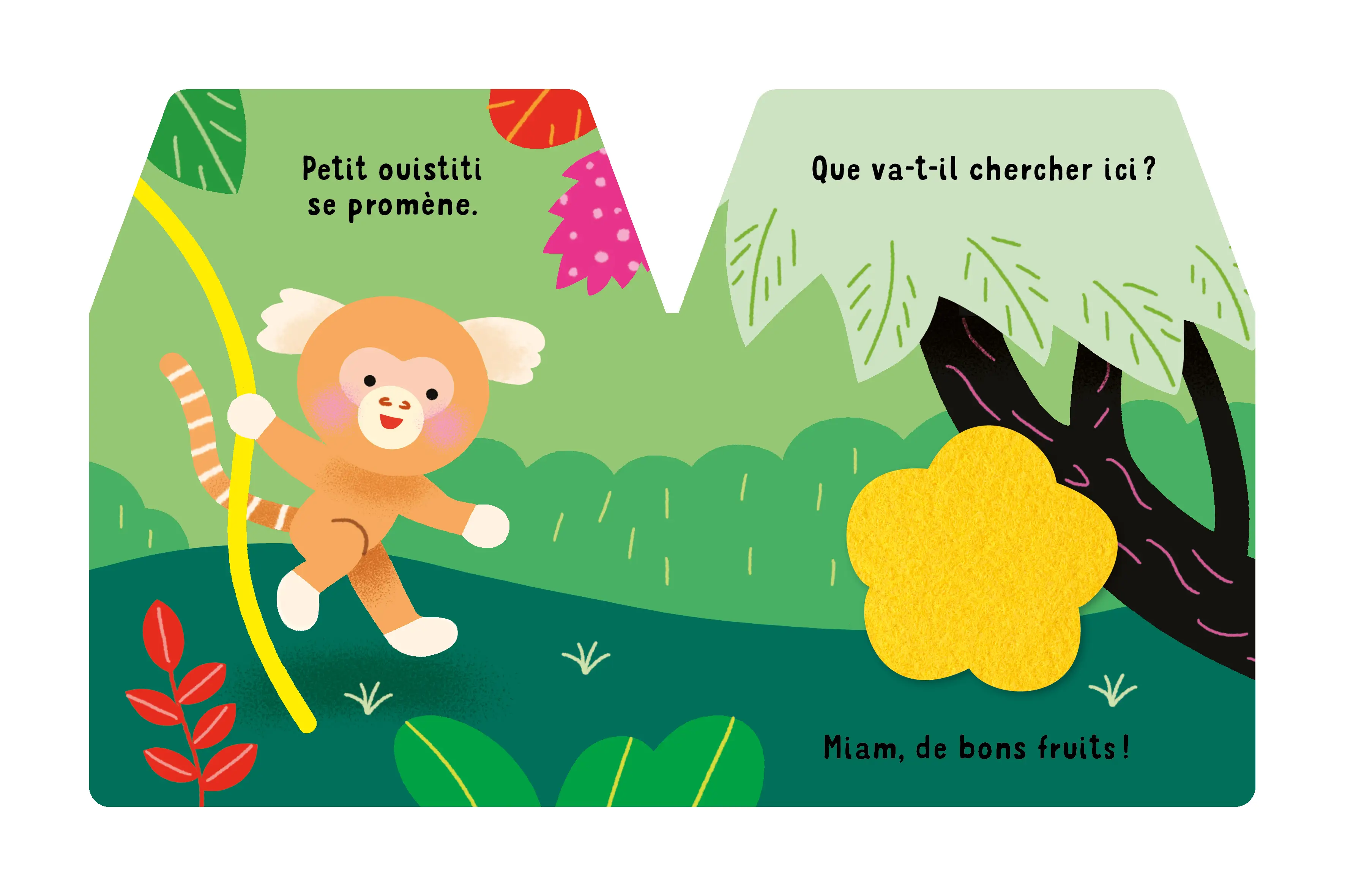 Cache-cache petit oustiti - Livre matière - éveil -  Dès 6 mois - Livre d'éveil - 9782092591376 - page intérieure 01