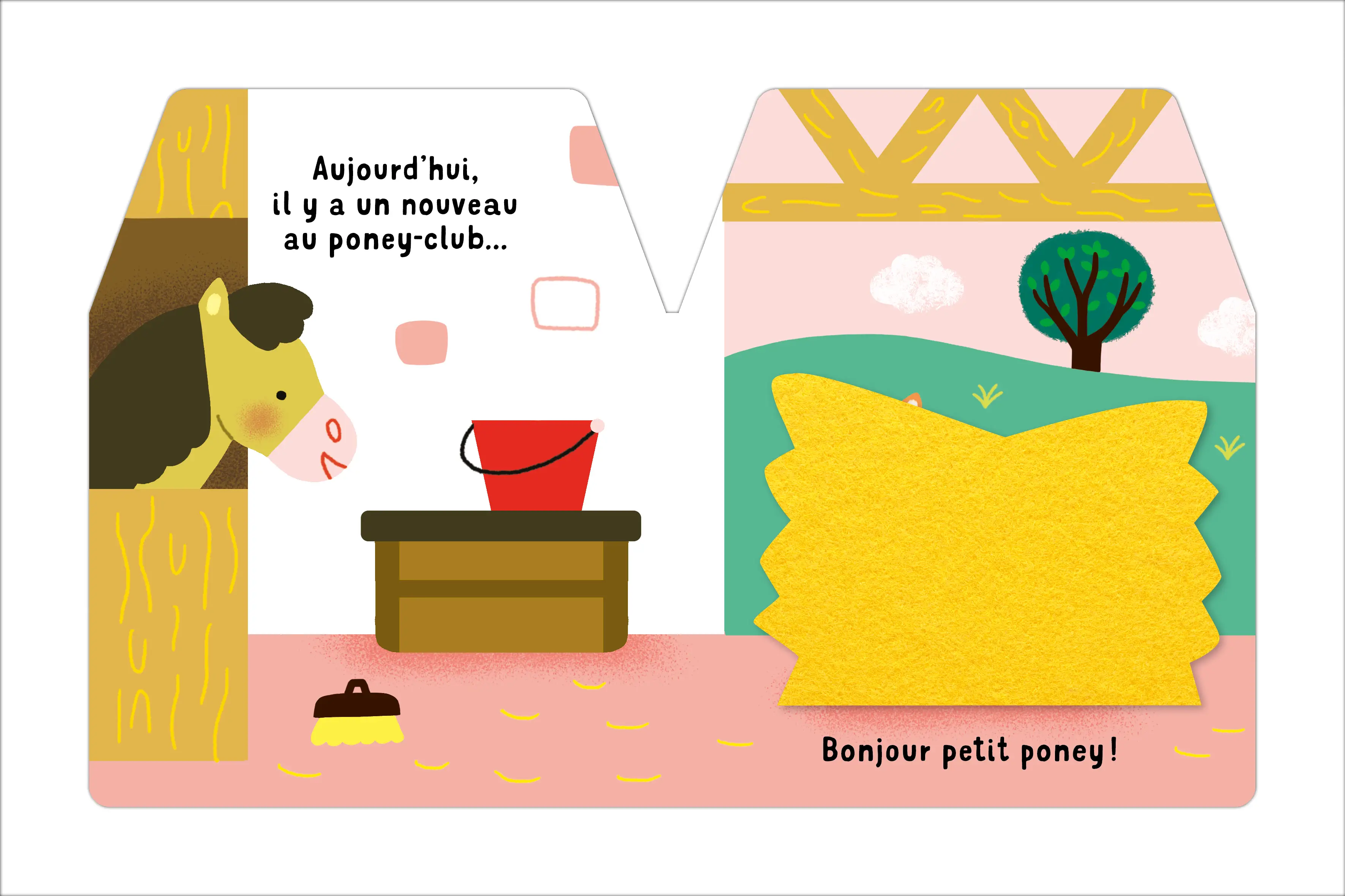 Cache-cache - petit poney- Livre à toucher pour les bébés dès 6 mois  - Livre d'éveil - 9782092591383 - page intérieure 01