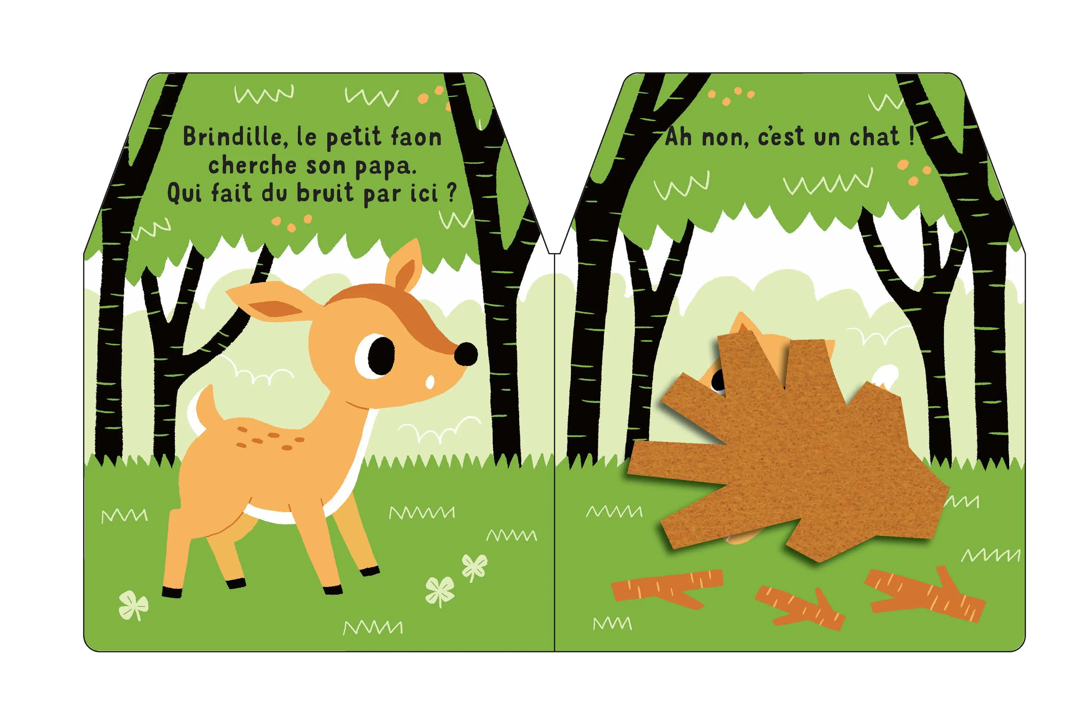 Cache-cache petit faon - Livre matière - éveil -  Dès 6 mois - Livre d'éveil - 9782092592120 - page intérieure 01