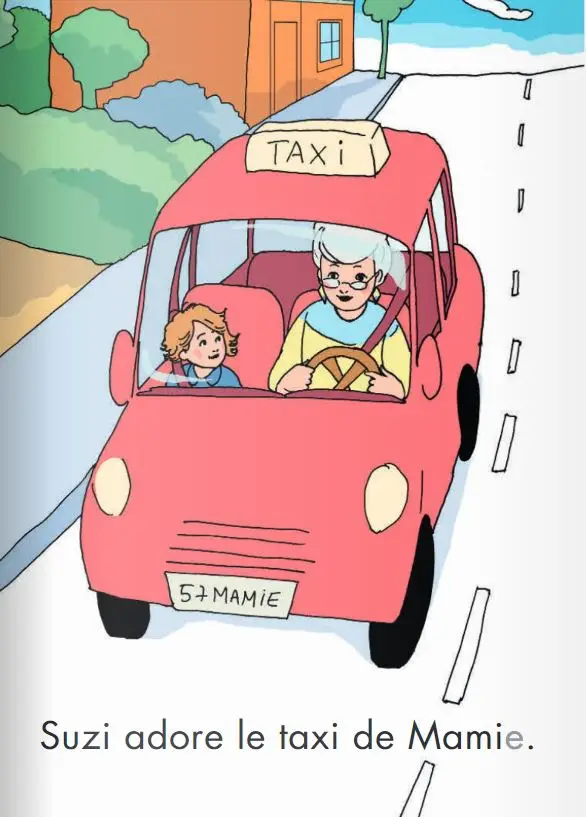 Mon coffret premières lectures Montessori : Le taxi de mamie - Niveau 1 - 4/7  ans - Roman - 9782092789247 - page intérieure 01
