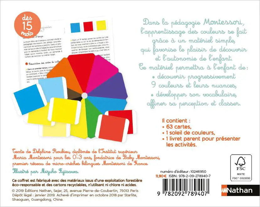 Tout-petit Montessori - les couleurs - Dès 15 mois - Coffret - 9782092789407 - page-interieure 01