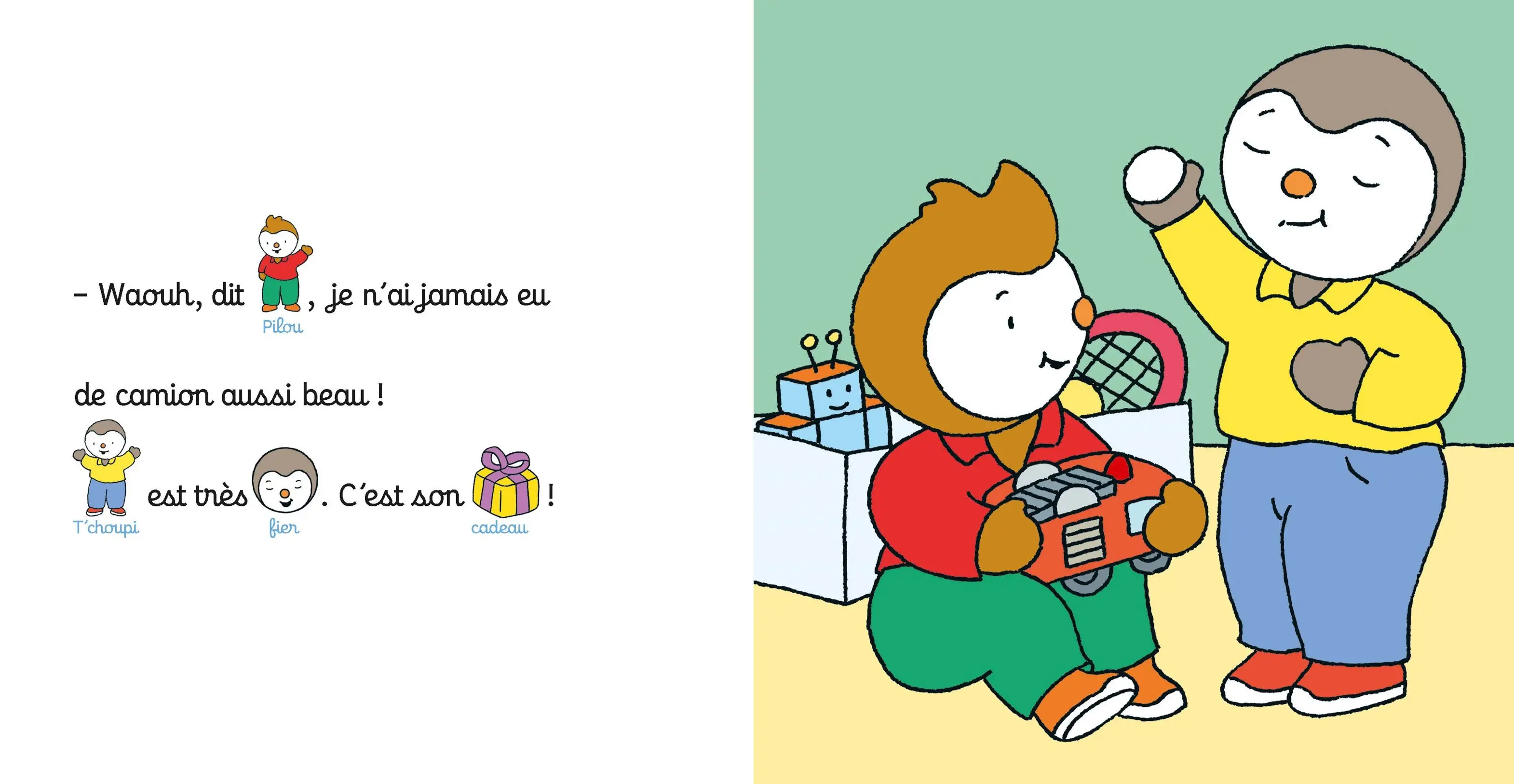 T'choupi et les émotions - Histoire à 2 voix - Dès 2 ans - Album(s) - 9782095013998 - page-interieure 01