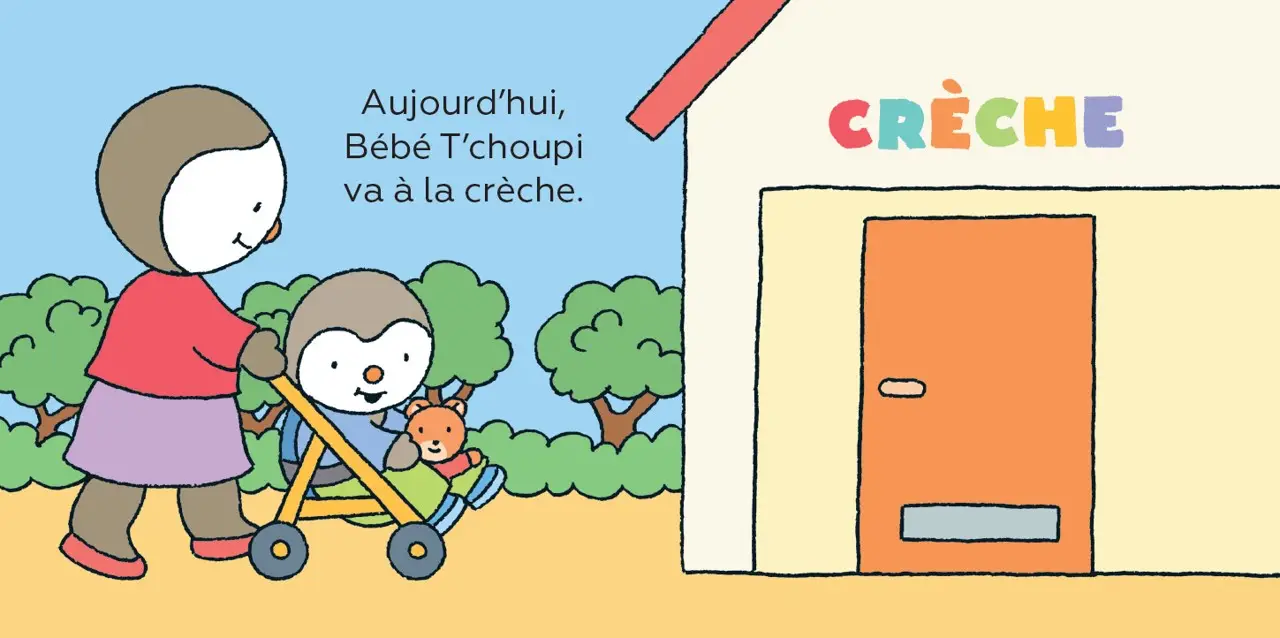 Bébé T'choupi : à la crèche - Livre d'éveil bébé dès 6 mois  - Livre d'éveil - 9782095016357 - page-interieure 01