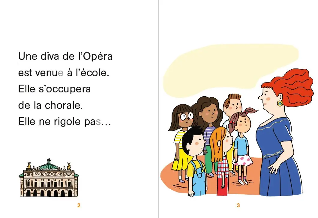 Mila et Noé à la chorale - Regarde je lis ! - Une histoire à lire tout seul - Niveau 2 - Dès 5 ans - Roman - 9782095017590 - page-interieure 01
