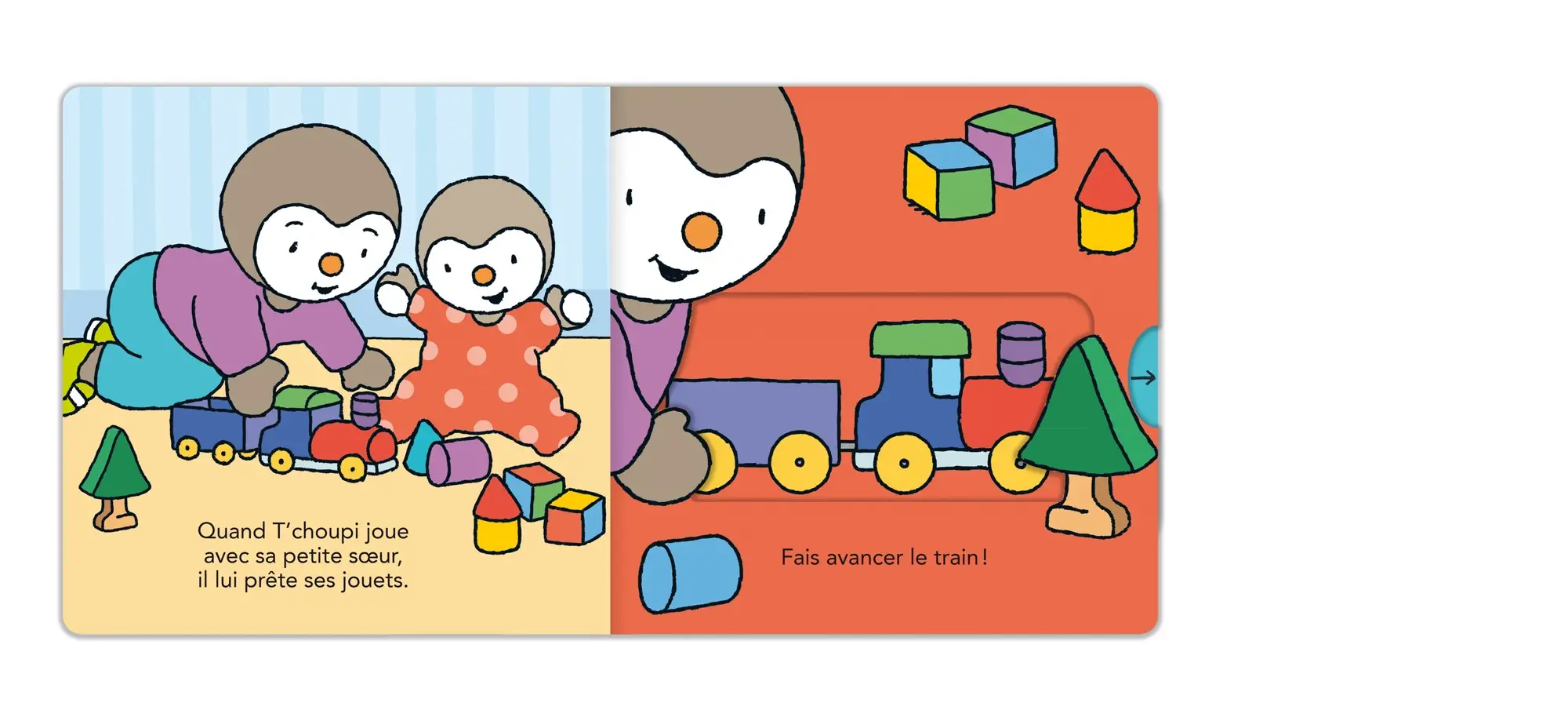 T'choupi super grand frère - Un beau livre animé pour préparer l'arrivée d'un petit frère ou d'une petite soeur - A partir de de 2 ans - Livre d'éveil - 9782095029364 - page-interieure 01