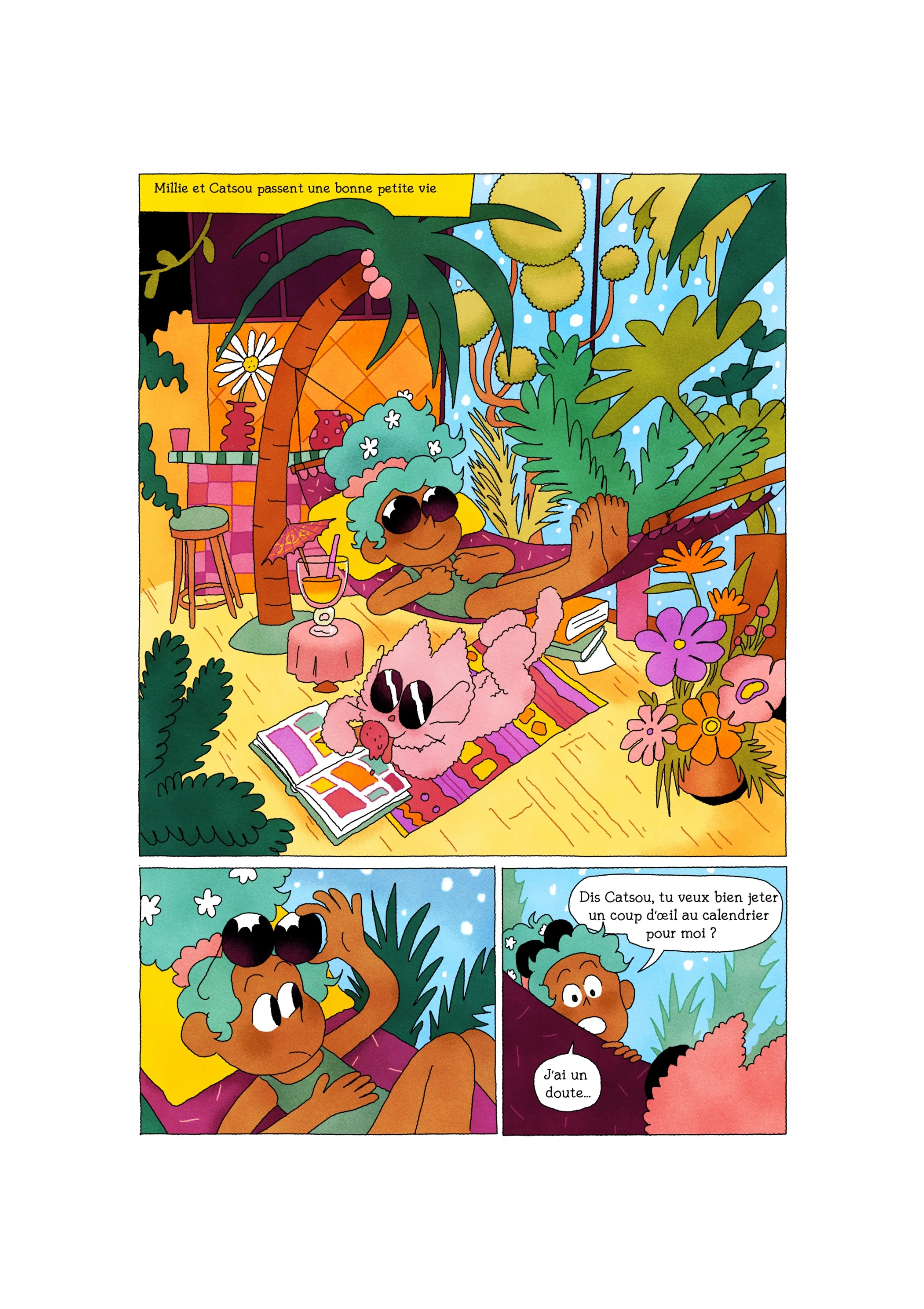 Une aventure Millie & Catsou : Noël Bif-bof - Une BD pour préparer le Noël que l'on désire - Dès 8 ans - BD - 9782095030728 - page-interieure 01