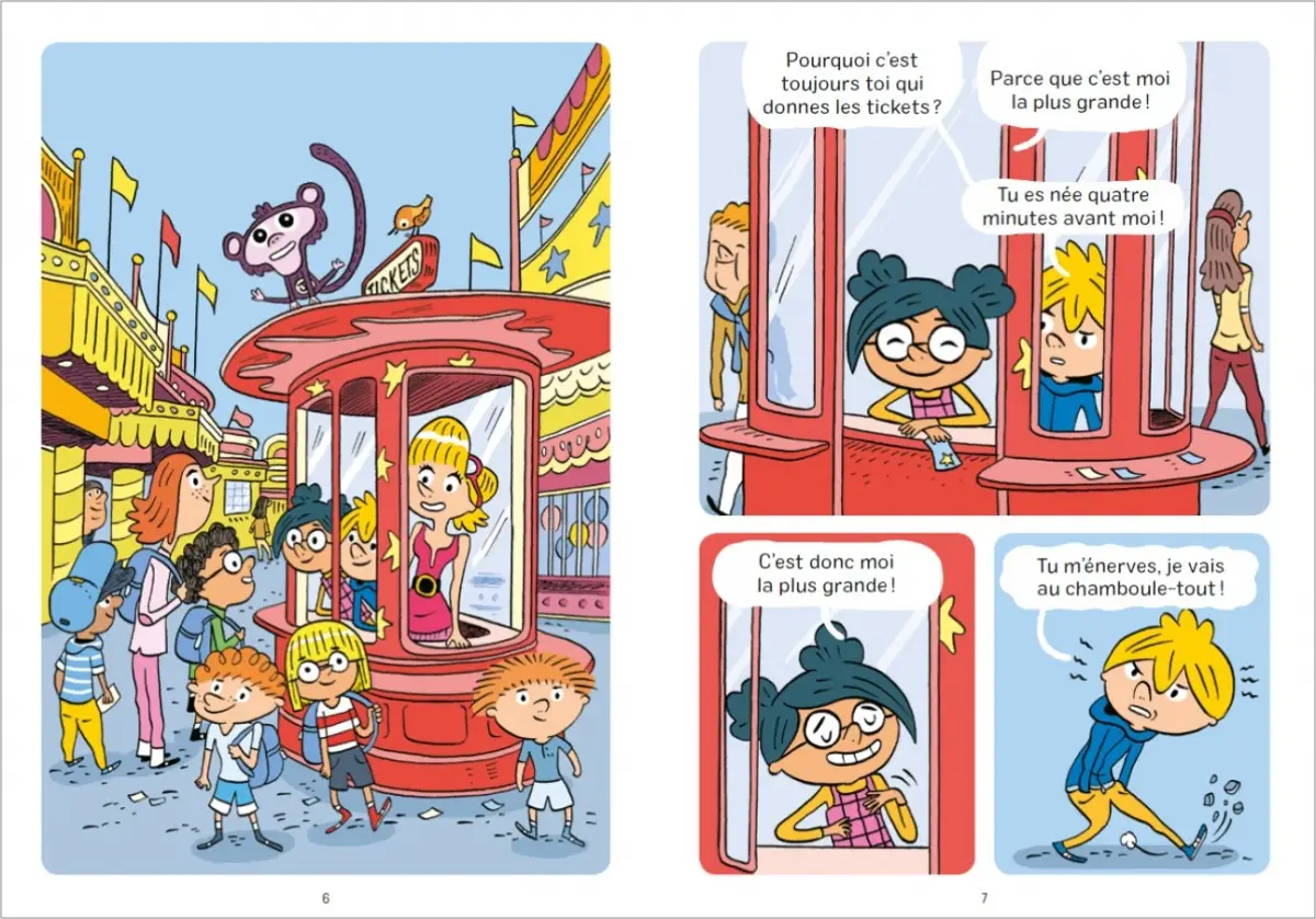 Zélie et Micha - Enquêtes, poursuites et barbapapas - Lune bleue BD - Dès 6 ans - Roman - 9782095037222 - page-interieure 01