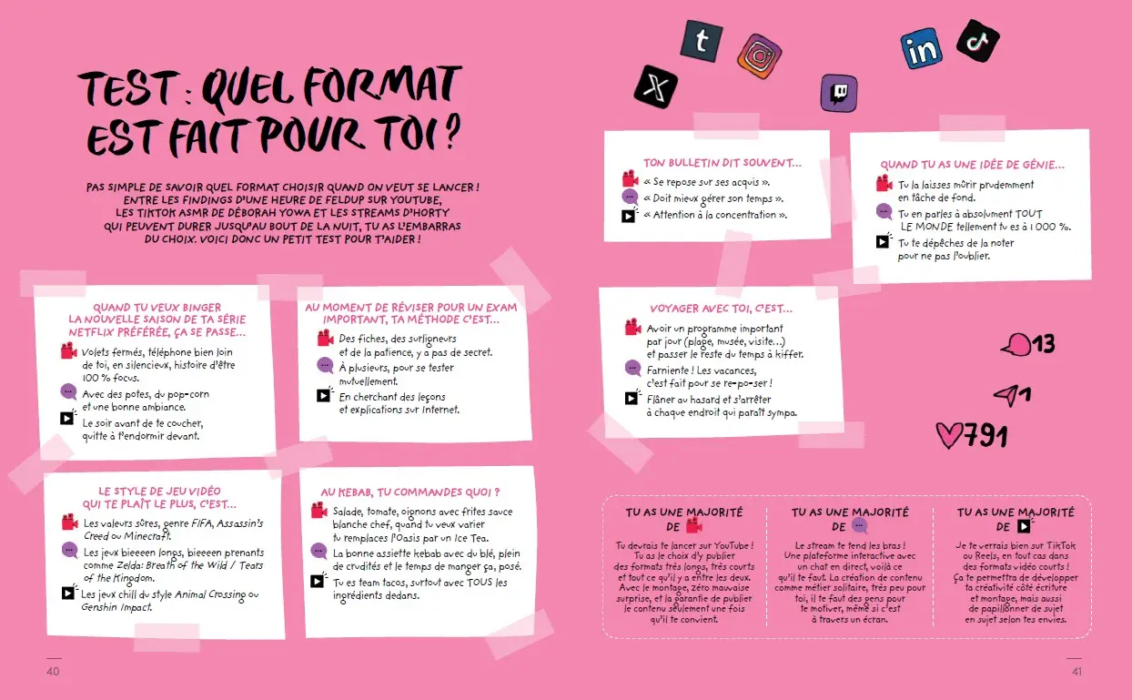 C'est moi l'influenceur.se - Le guide pratique en 10 chapitres pour devenir créateur de contenus - dès 13 ans - Livre documentaire - 9782095042073 - page-interieure 01