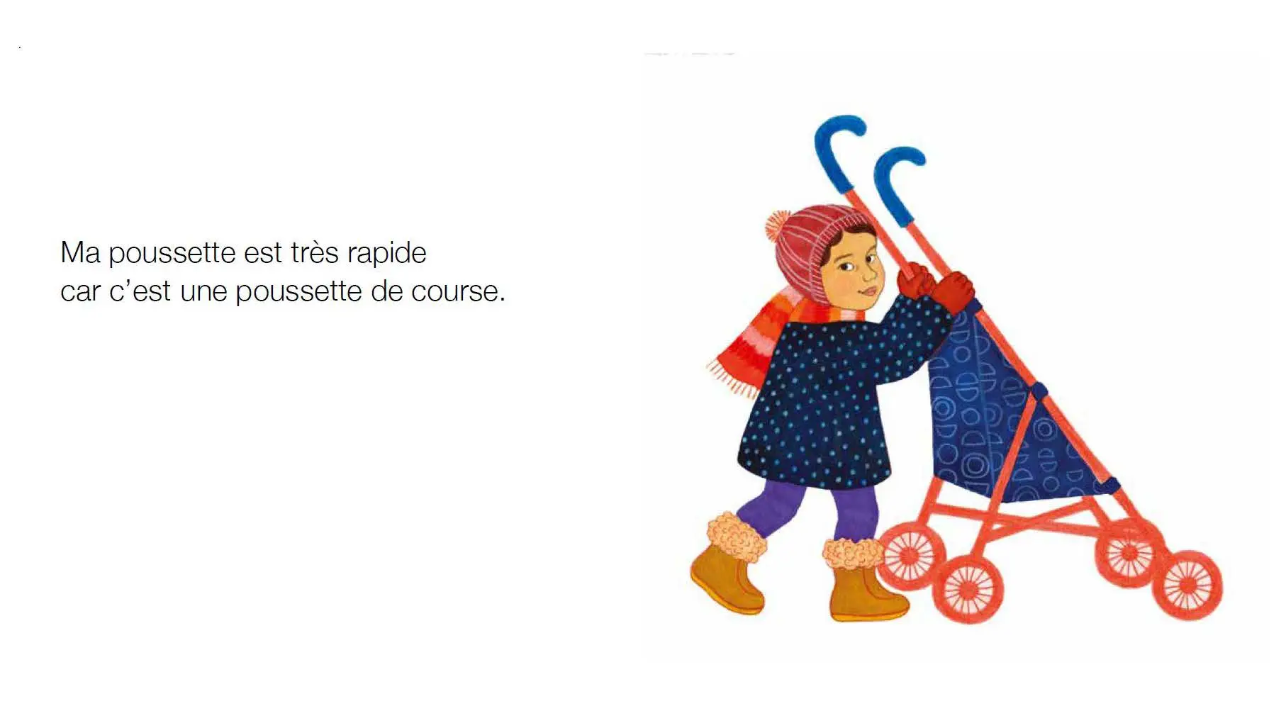 Ma poussette - Un album plein de fantaisie où le tout-petit joue à être grand - dès 2 ans - Livre d'éveil - 9782095043759 - page-interieure 01