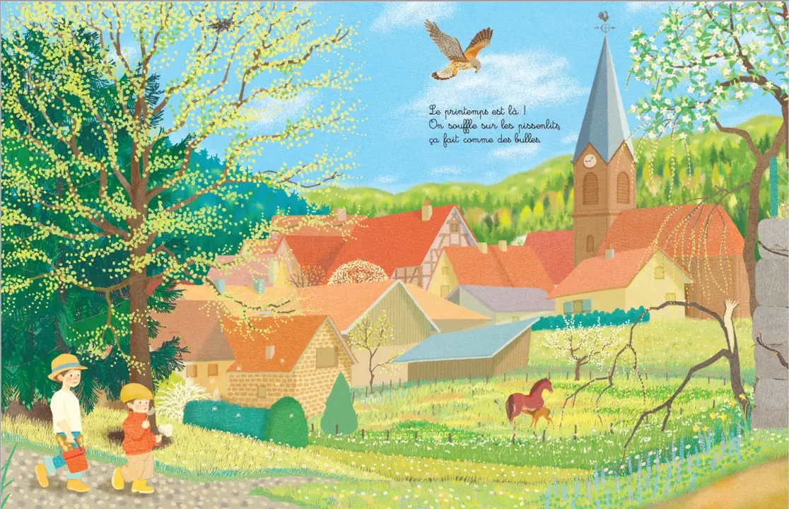 Printemps - Une promenade douce et poétique dans la nature - dès 2 ans - Livre d'éveil - 9782095043858 - page-interieure 01