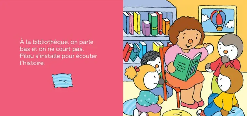 T'choupi va à la bibliothèque - Pour une première visite en douceur dans ce lieu magique - dès 2 ans - Album(s) - 9782095044435 - page-interieure 01