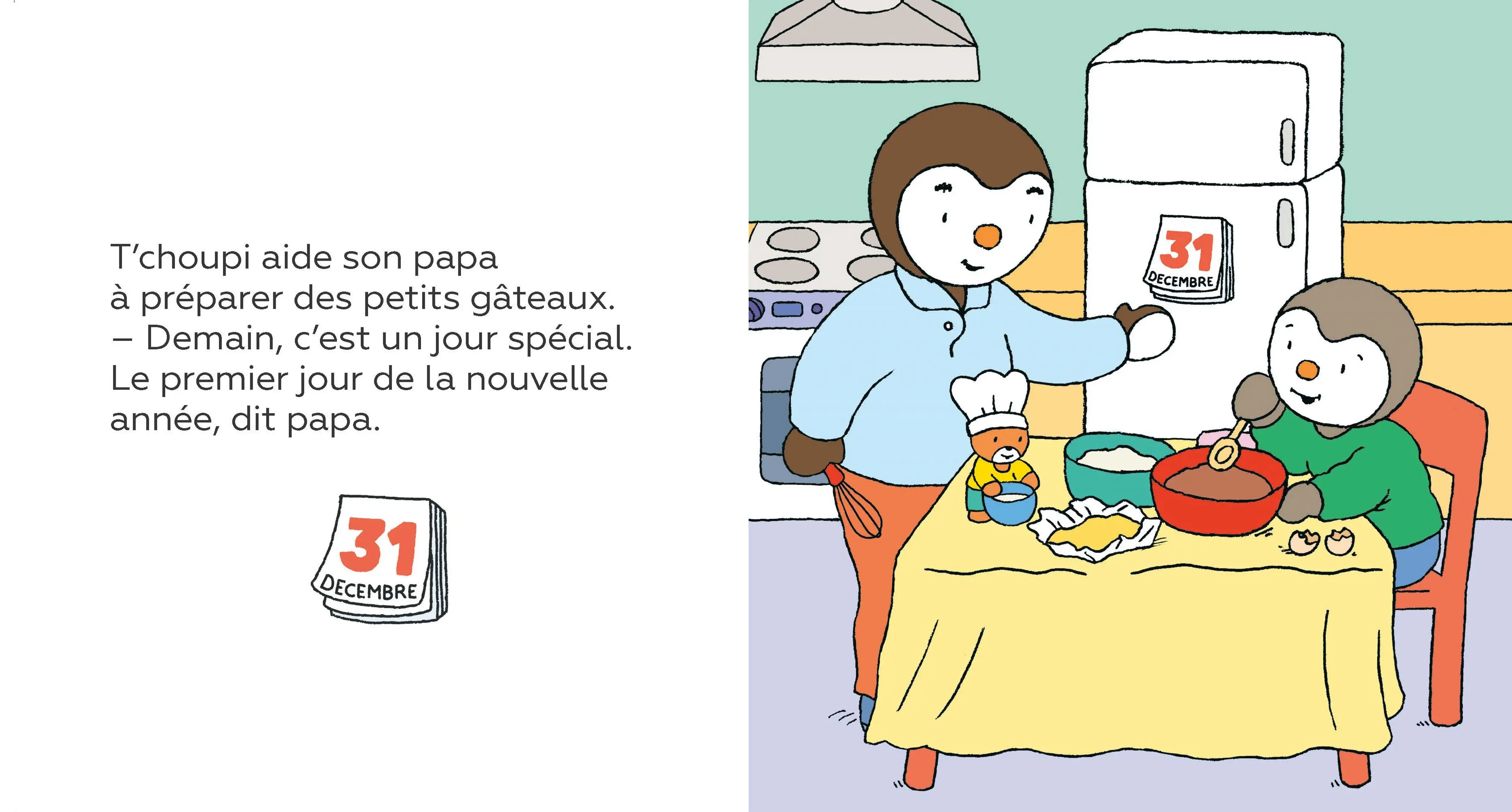 Bonne année T'choupi - Album jeunesse à lire et écouter - dès 2 ans - Album(s) - 9782095044442 - page-interieure 01