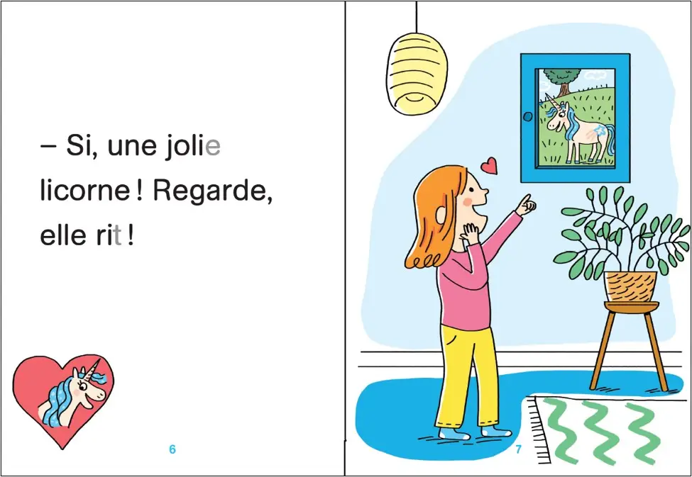 Regarde je lis ! Une licorne chez Mila - Histoire à lire tout seul - dès 5 ans - Roman - 9782095046163 - page-interieure 01