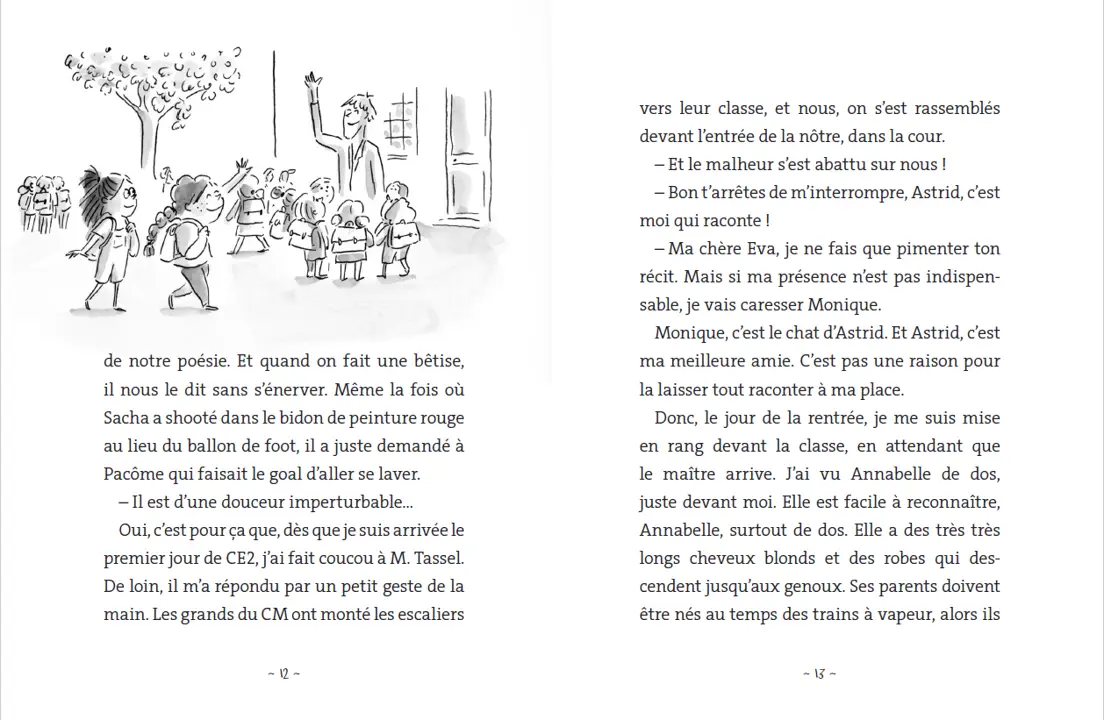 Les petits tracas d'Eva - La maîtresse écrabouillée -  Une histoire qui mêle humour décalé et situations cocasses du quotidien scolaire - dès 7 ans - Roman - 9782095053574 - page-interieure 01