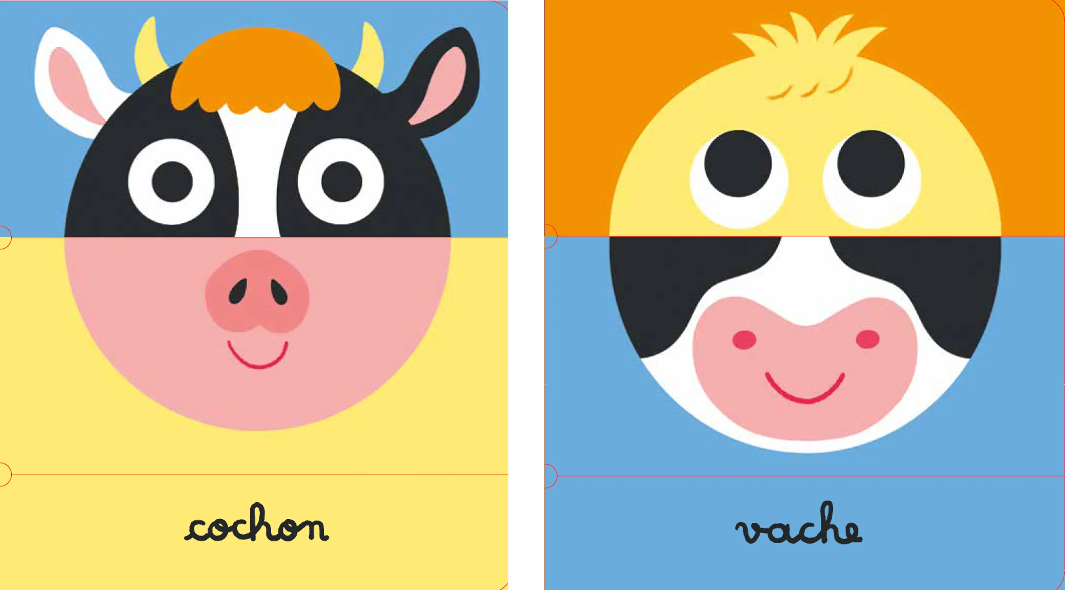 Ferme - Collection Minimix -  Un premier livre à manipuler pour découvrir les animaux de la ferme (dès 1 an) - Livre d'éveil - 9782095058524 - page-interieure 01