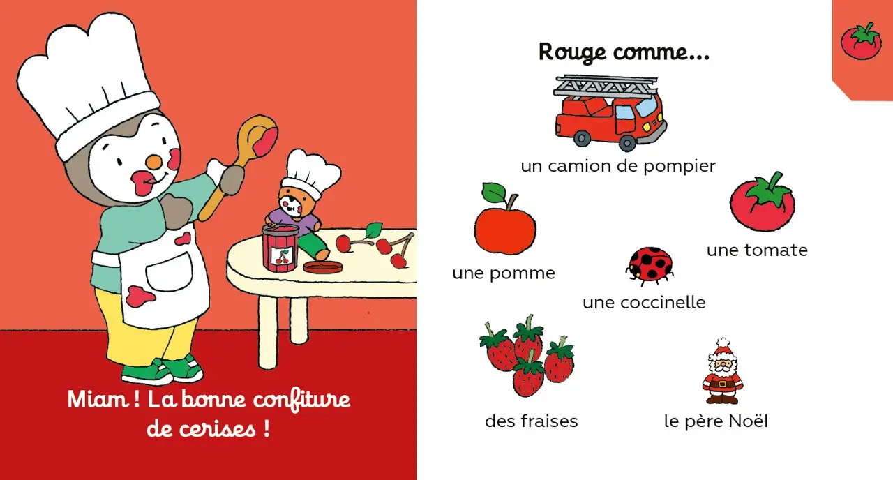 T'choupi - Les couleurs - 40 mots à découvrir ! - Livre à onglets - dès 10 mois - Livre d'éveil - 9782095058777 - page-interieure 01